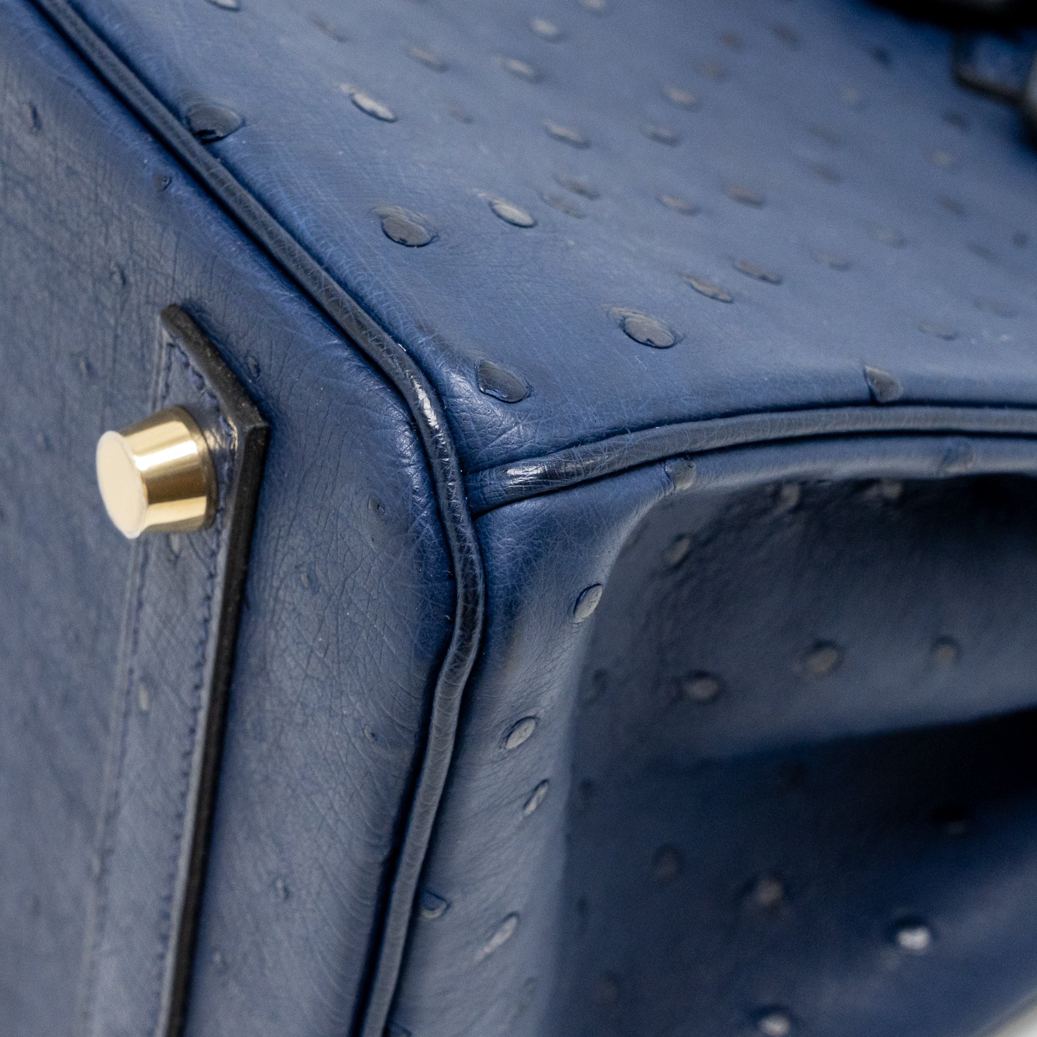 HERMES BIRKIN 30 OSTRICH BLUE IRIS GHW