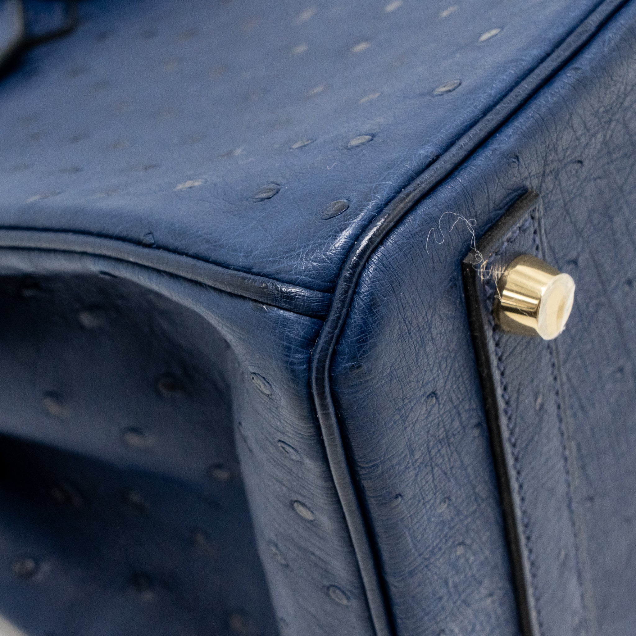 HERMES BIRKIN 30 OSTRICH BLUE IRIS GHW