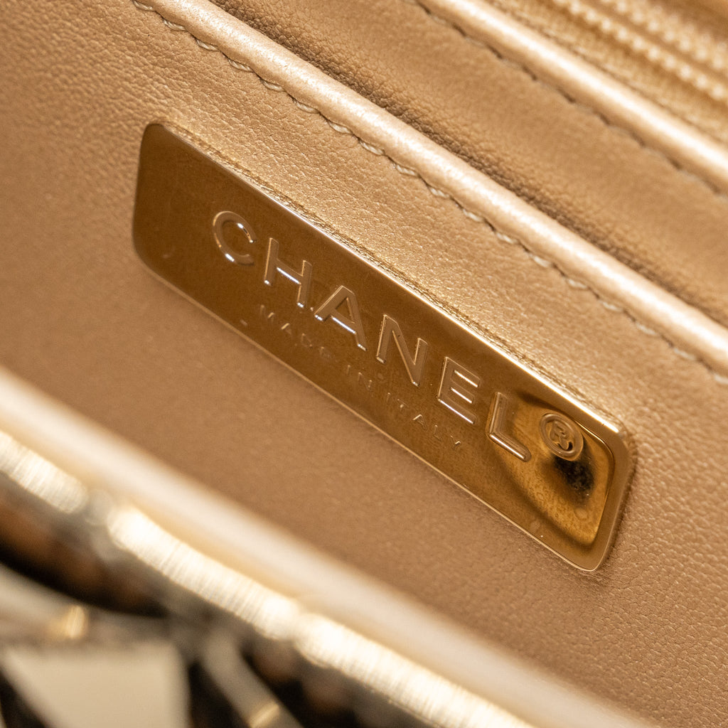 CHANEL 24C BACKPACK WITH STAR PATENT GOLD LGHW (MICROCHIP)