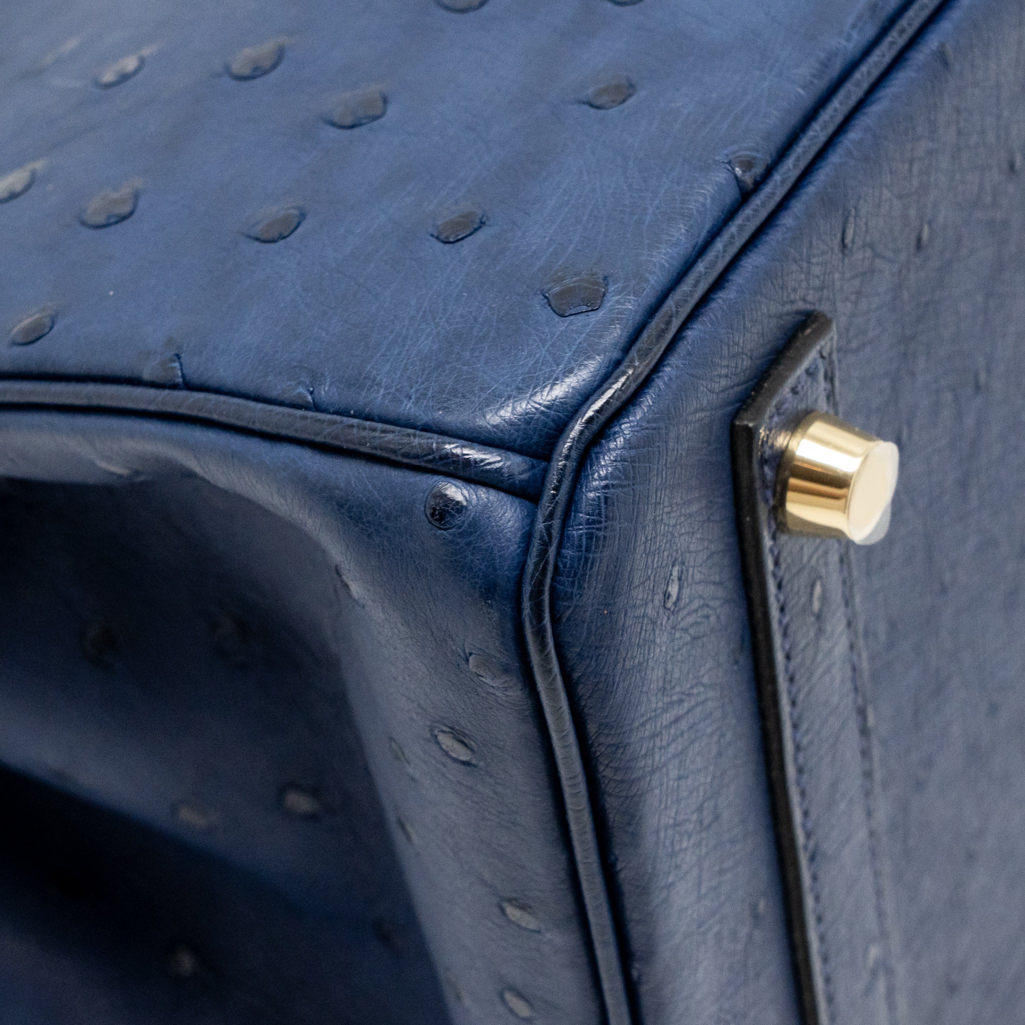 HERMES BIRKIN 30 OSTRICH BLUE IRIS GHW