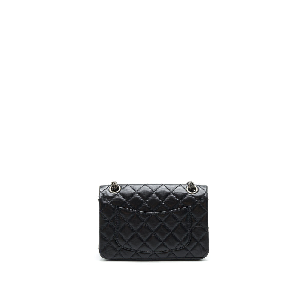 CHANEL MINI 2.55 REISSUE FLAP BAG BLACK WITH RUTHENIUM HARDWARE