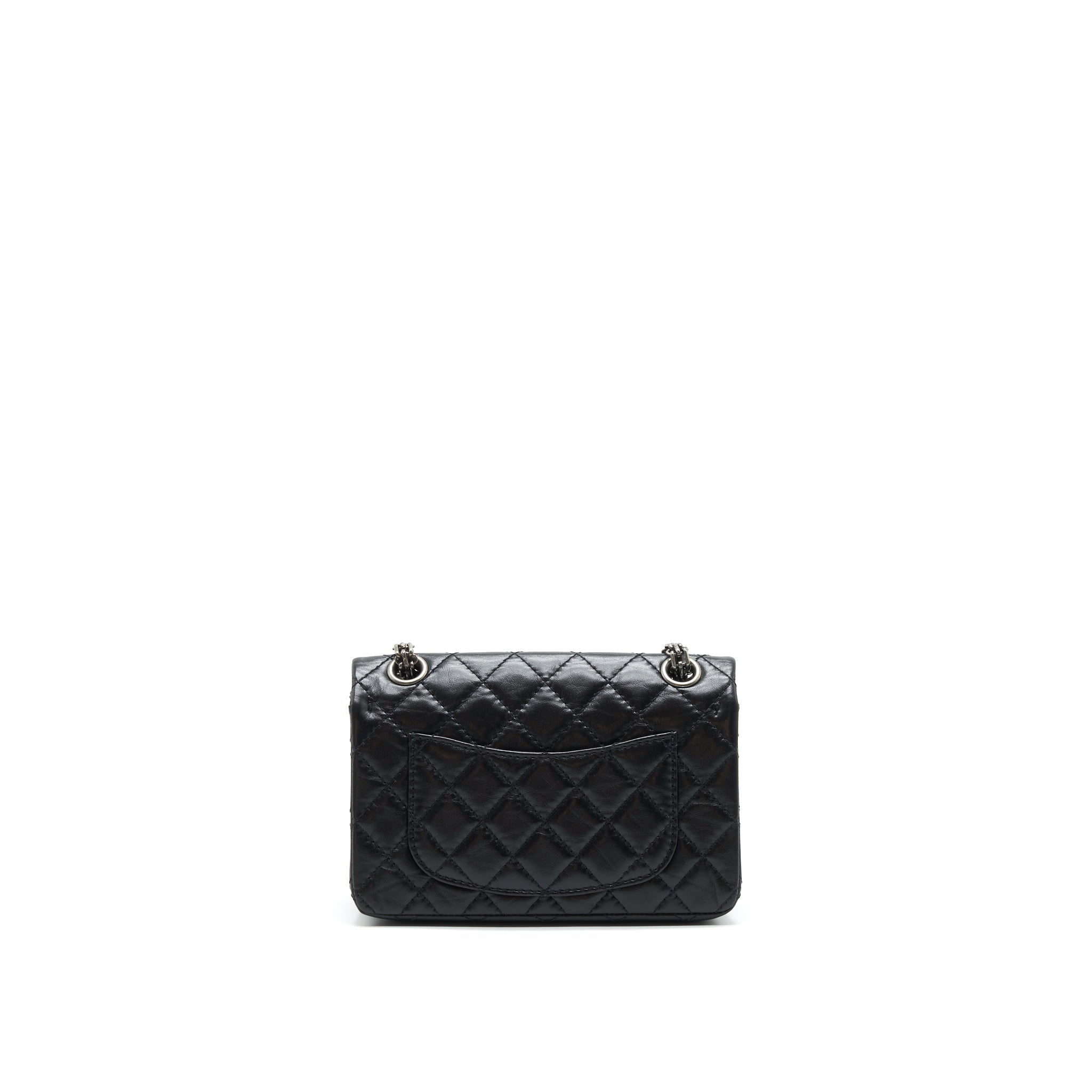 CHANEL MINI 2.55 REISSUE FLAP BAG BLACK WITH RUTHENIUM HARDWARE