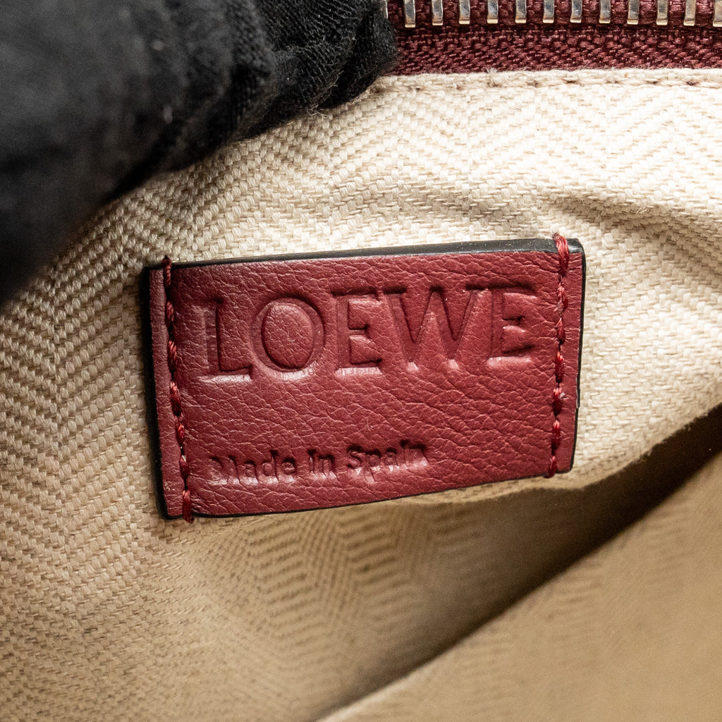LOEWE SMALL PUZZLE BAG GRAINED CALFSKIN BURGUNDY / MULTICOLOUR SHW
