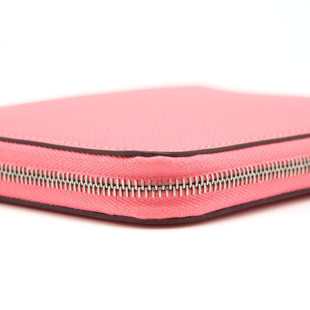 HERMES SILK COMPACT WALLET EPSOM ROSE AZALEE SHW