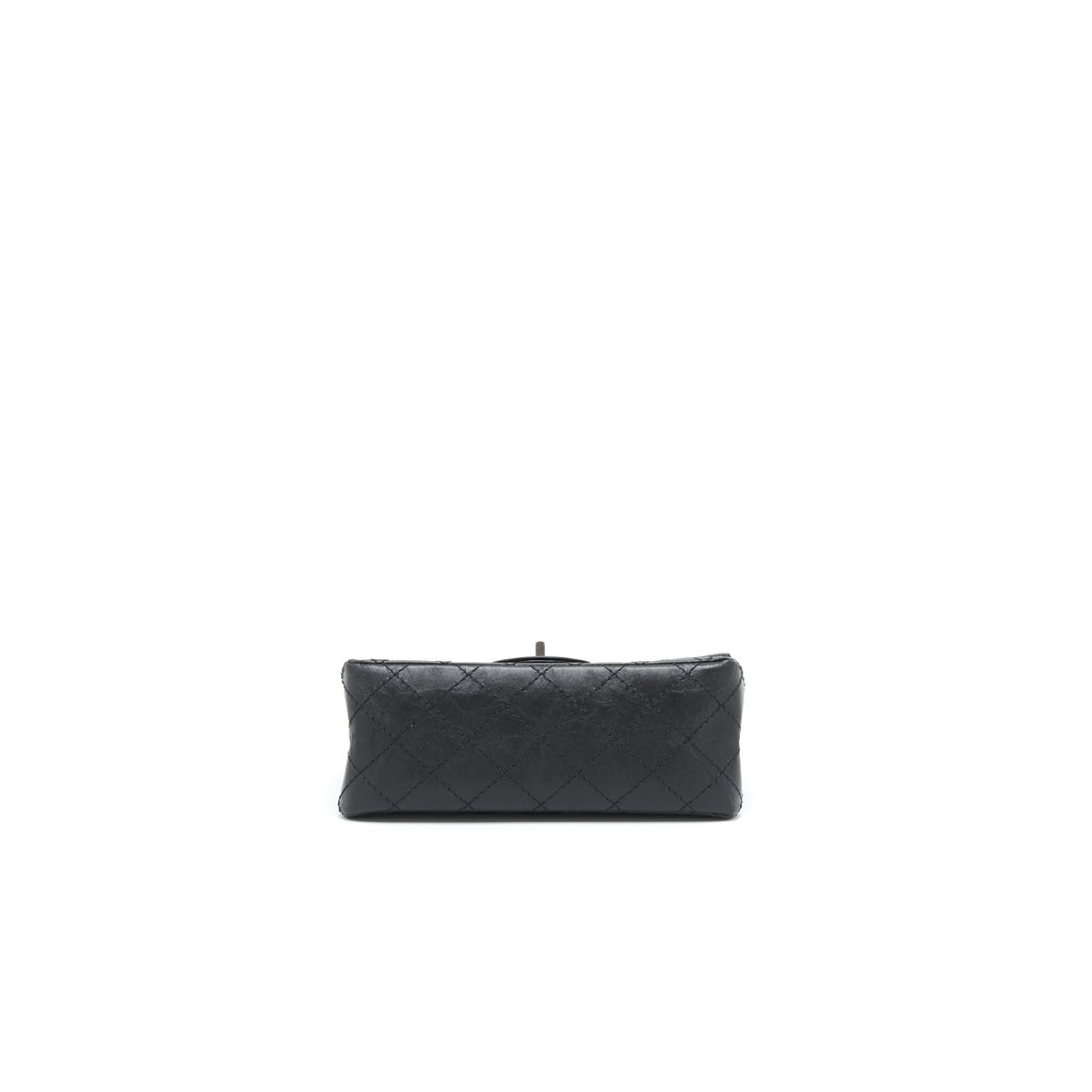 CHANEL MINI 2.55 REISSUE FLAP BAG BLACK WITH RUTHENIUM HARDWARE