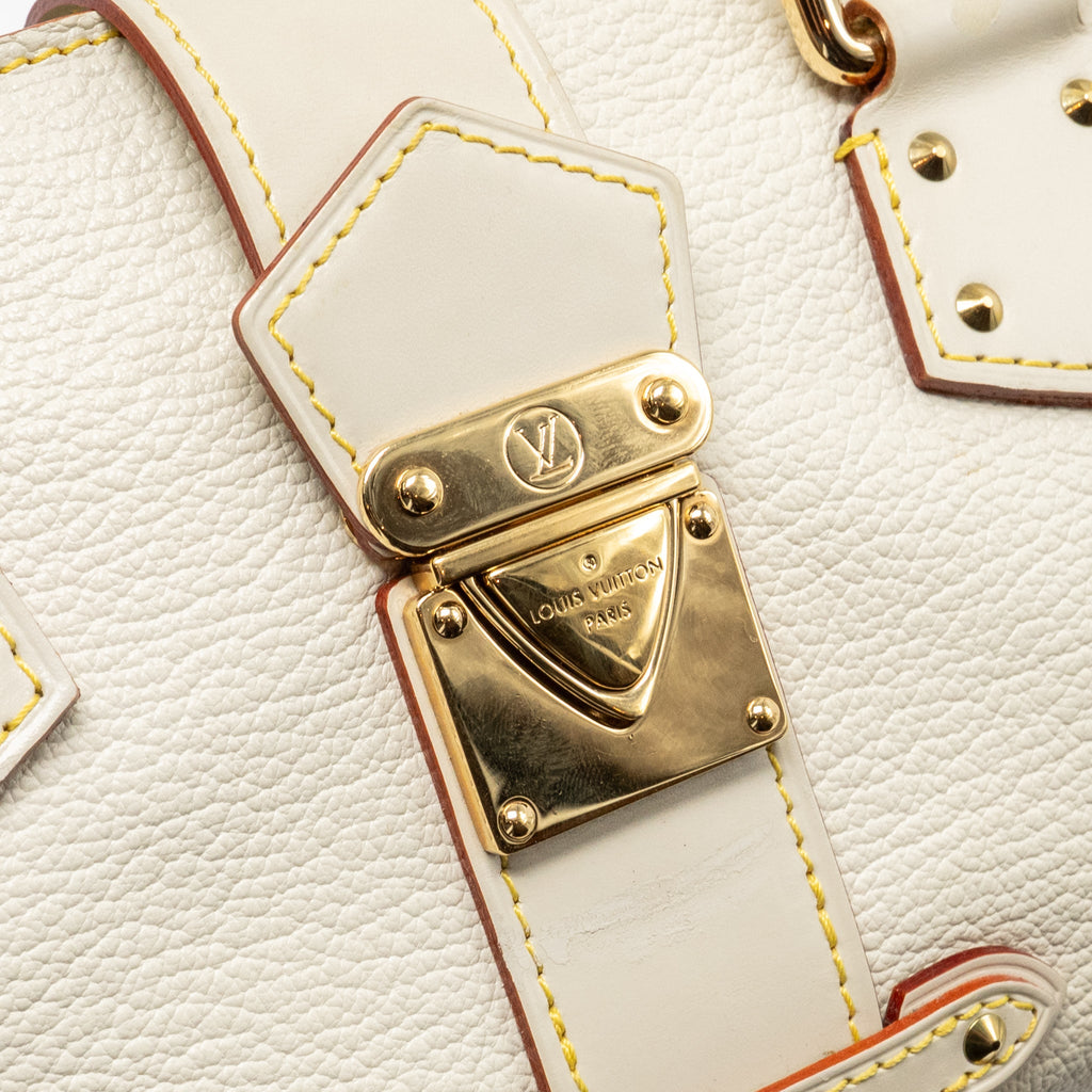 LOUIS VUITTON VINTAGE SUHALI L’EPANOUI PM LEATHER WHITE GHW