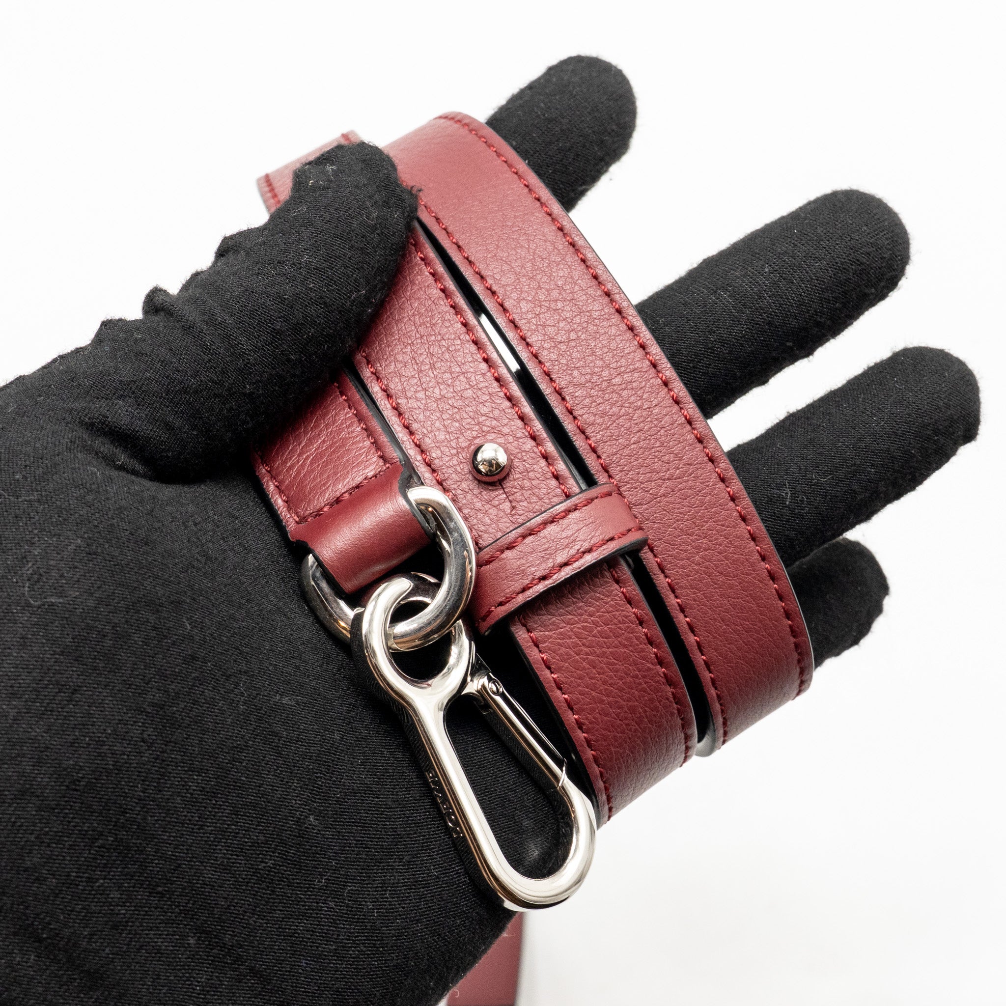 LOEWE SMALL PUZZLE BAG GRAINED CALFSKIN BURGUNDY / MULTICOLOUR SHW
