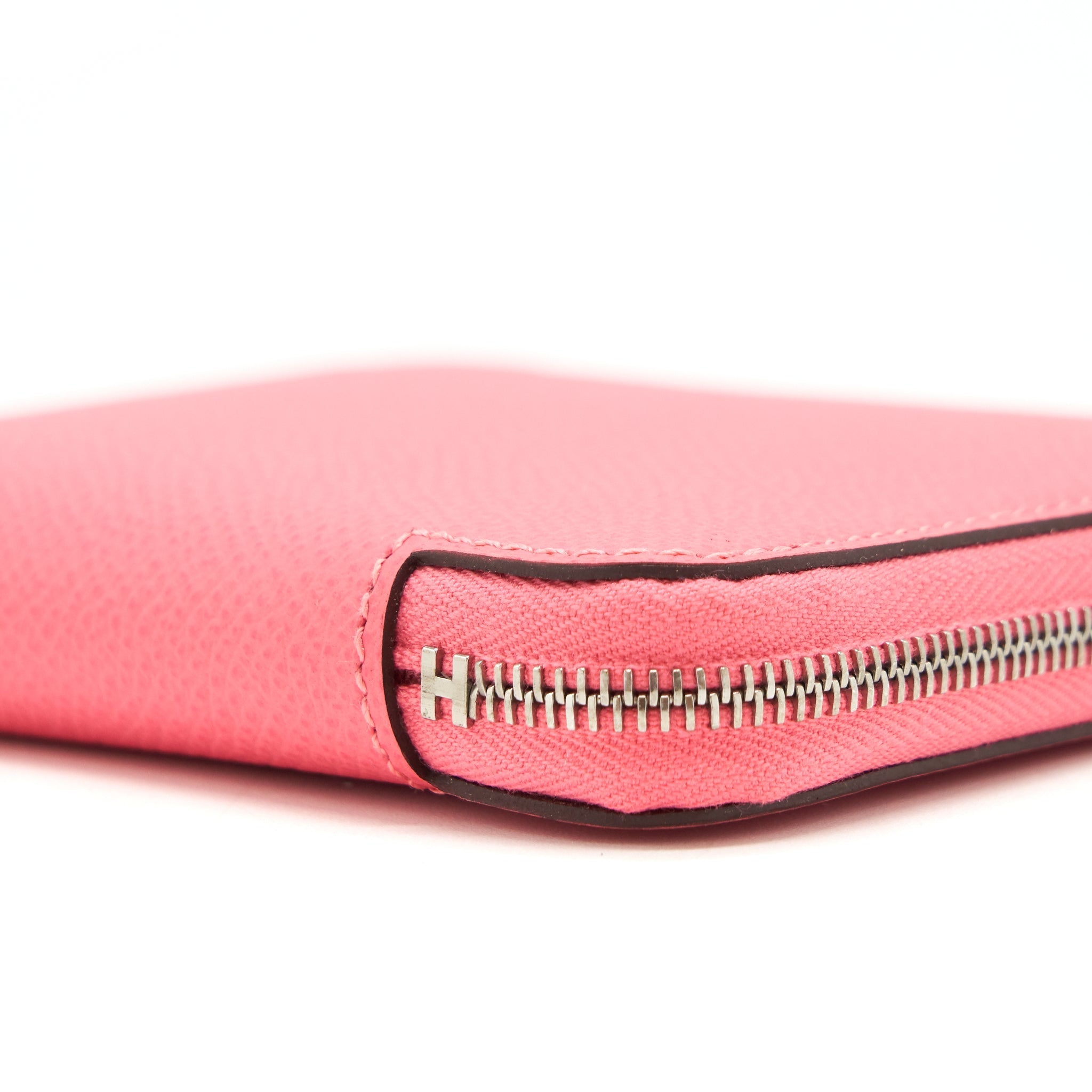 HERMES SILK COMPACT WALLET EPSOM ROSE AZALEE SHW