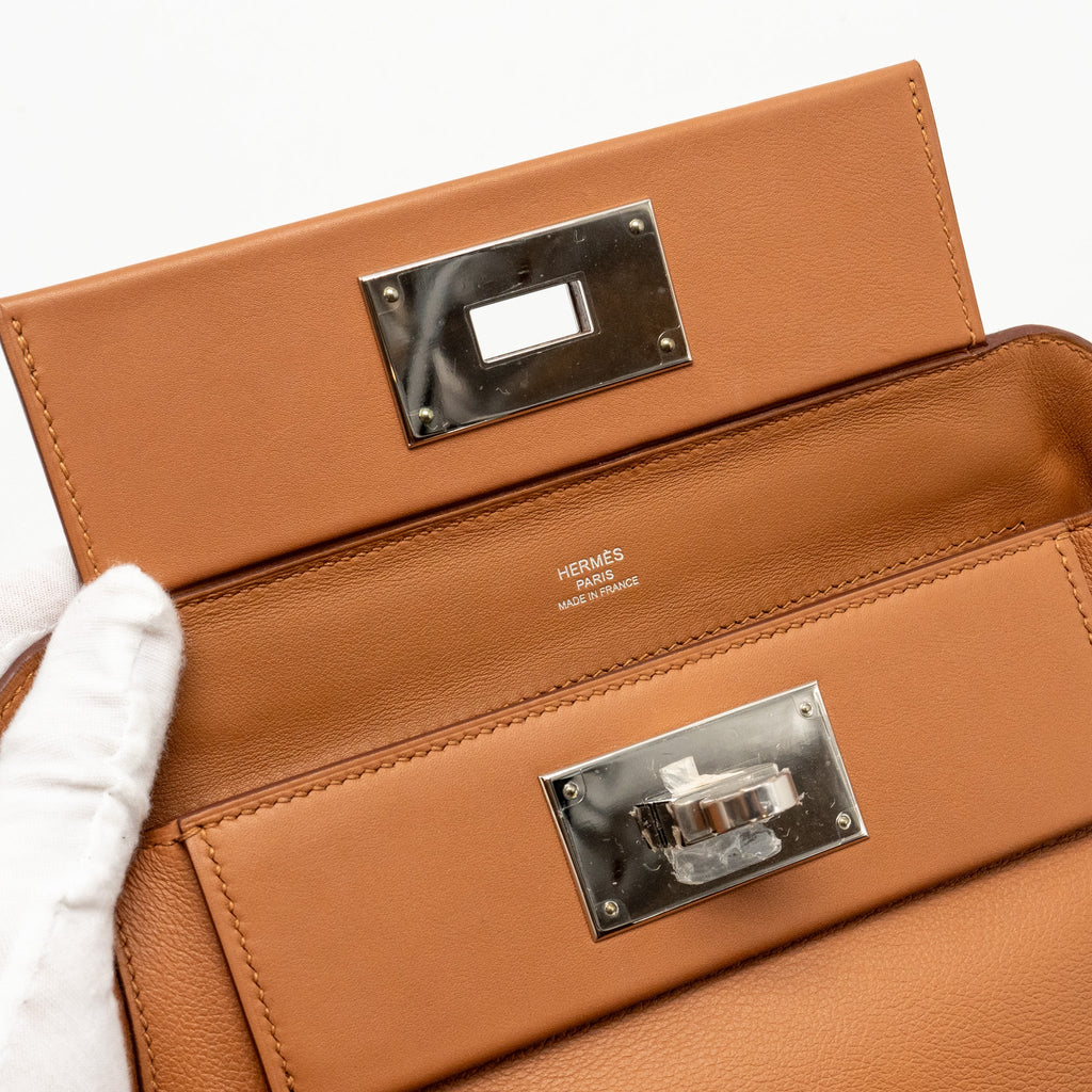 HERMES MINI 24/24 2424-21 BAG EVERCOLOR/SWIFT GOLD SHW
