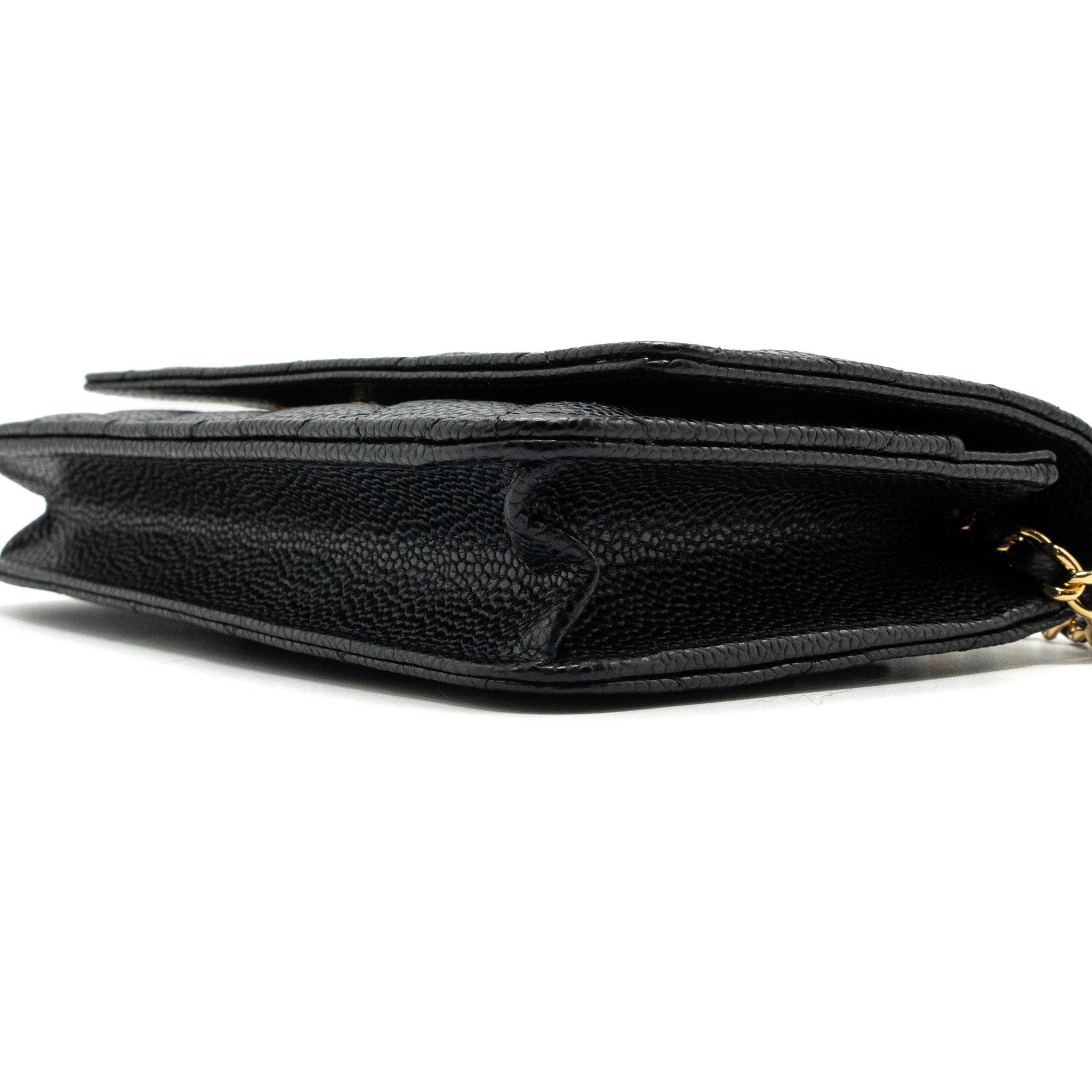 CHANEL CLASSIC WALLET ON CHAIN CAVIAR BLACK GHW