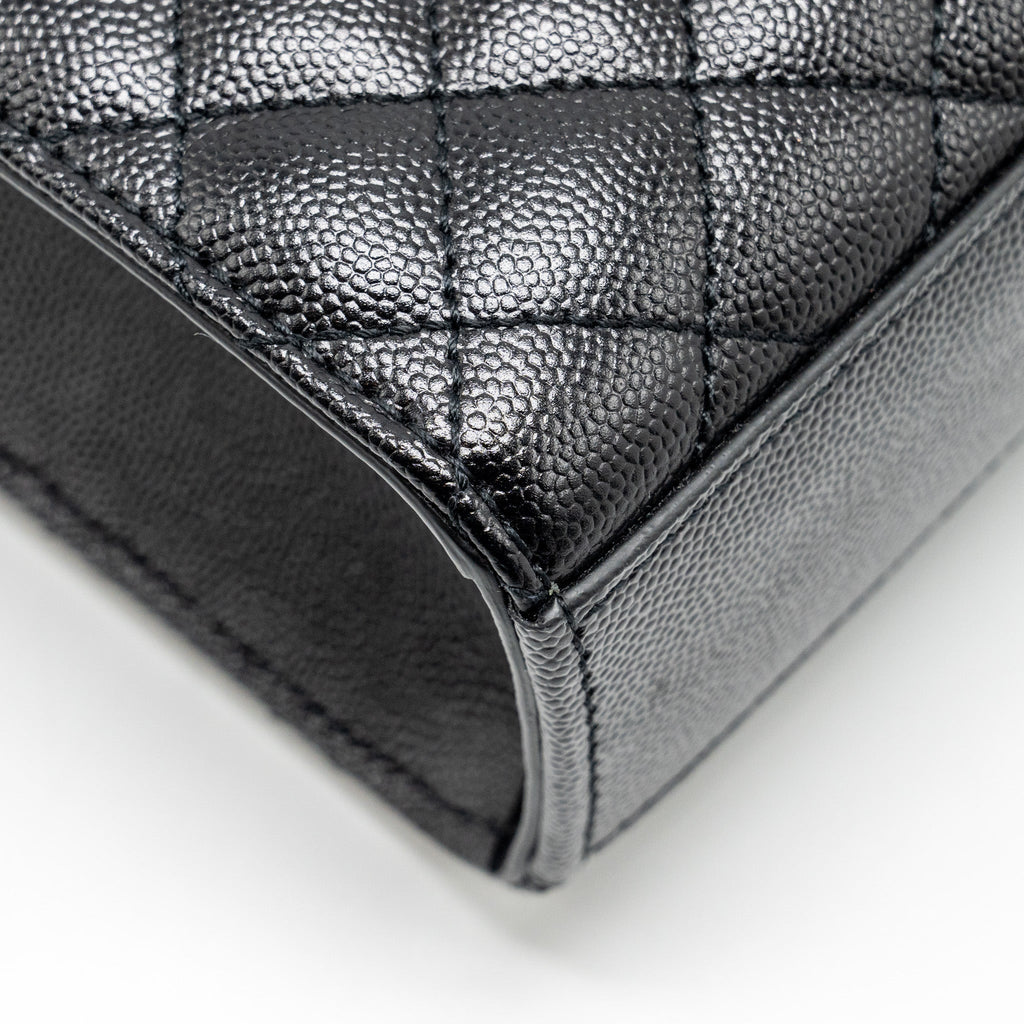 SAINT LAURENT LARGE ENVELOPE BAG CALFSKIN BLACK GHW