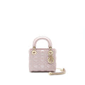 DIOR LADY DIOR MINI TOTE BAG PINK WITH LGHW