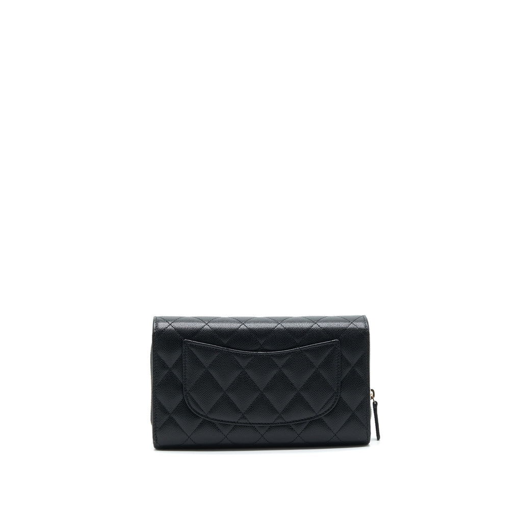 CHANEL 3 IN 1 WALLET ON CHAIN BLACK CAVIAR LGHW