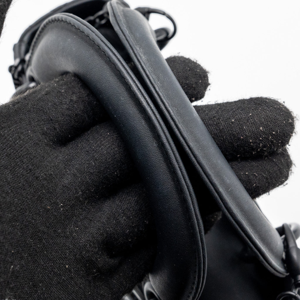 DIOR MINI LADY DIOR CANNAGE CALFSKIN BLACK WITH BLACK HARDWARE