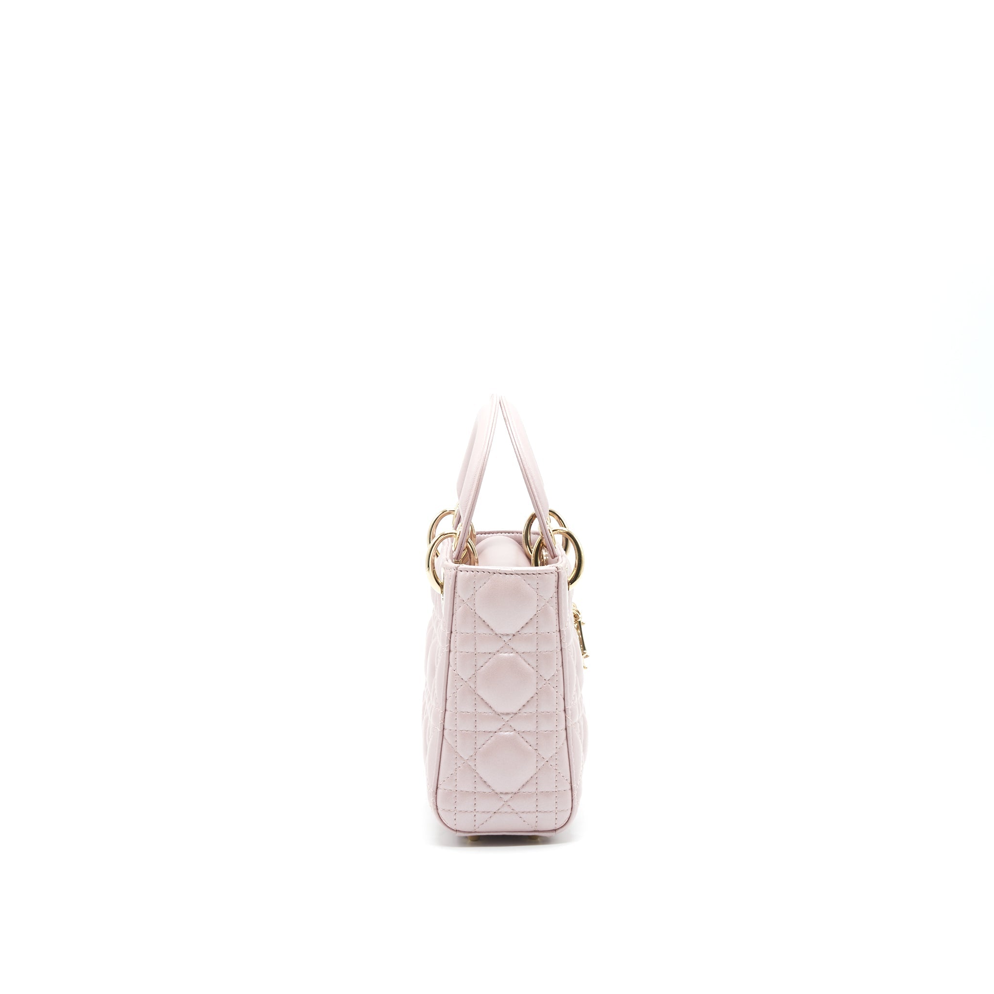 DIOR LADY DIOR MINI TOTE BAG PINK WITH LGHW