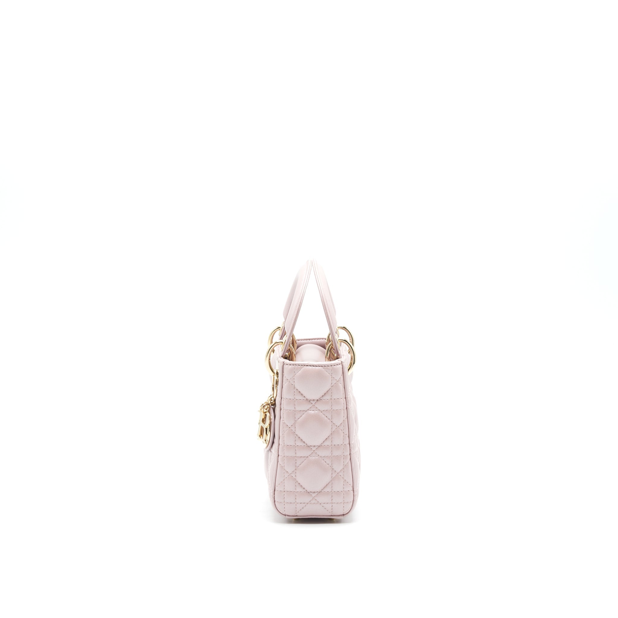 DIOR LADY DIOR MINI TOTE BAG PINK WITH LGHW