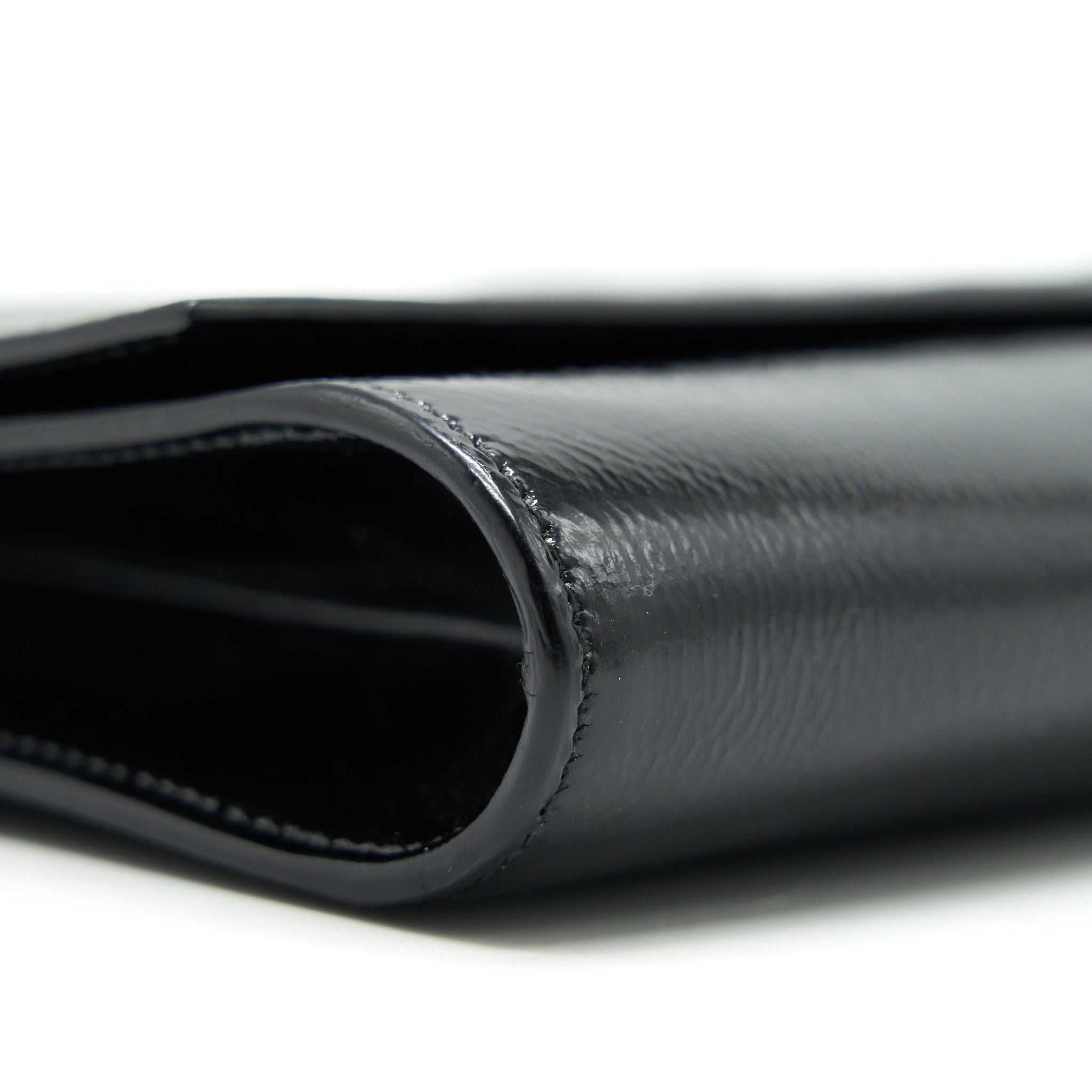 YSL PATENT LEATHER CLUTCH BLACK