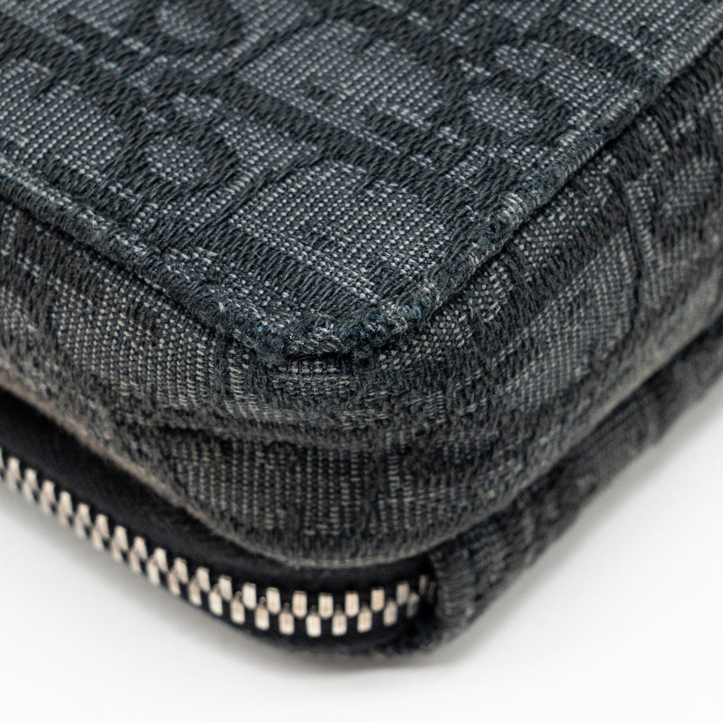 DIOR WALLET ON STRAP OBLIQUE CANVAS/LEATHER BLACK SHW