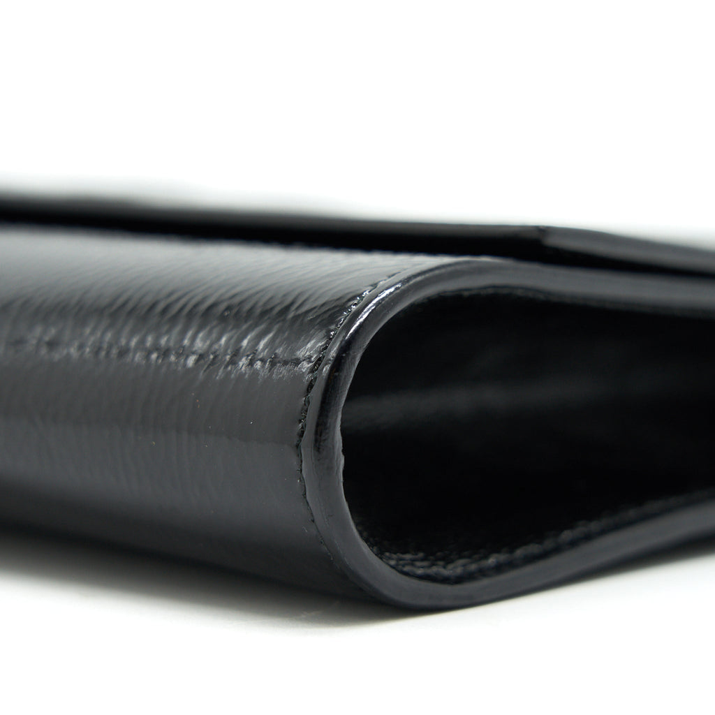 YSL PATENT LEATHER CLUTCH BLACK