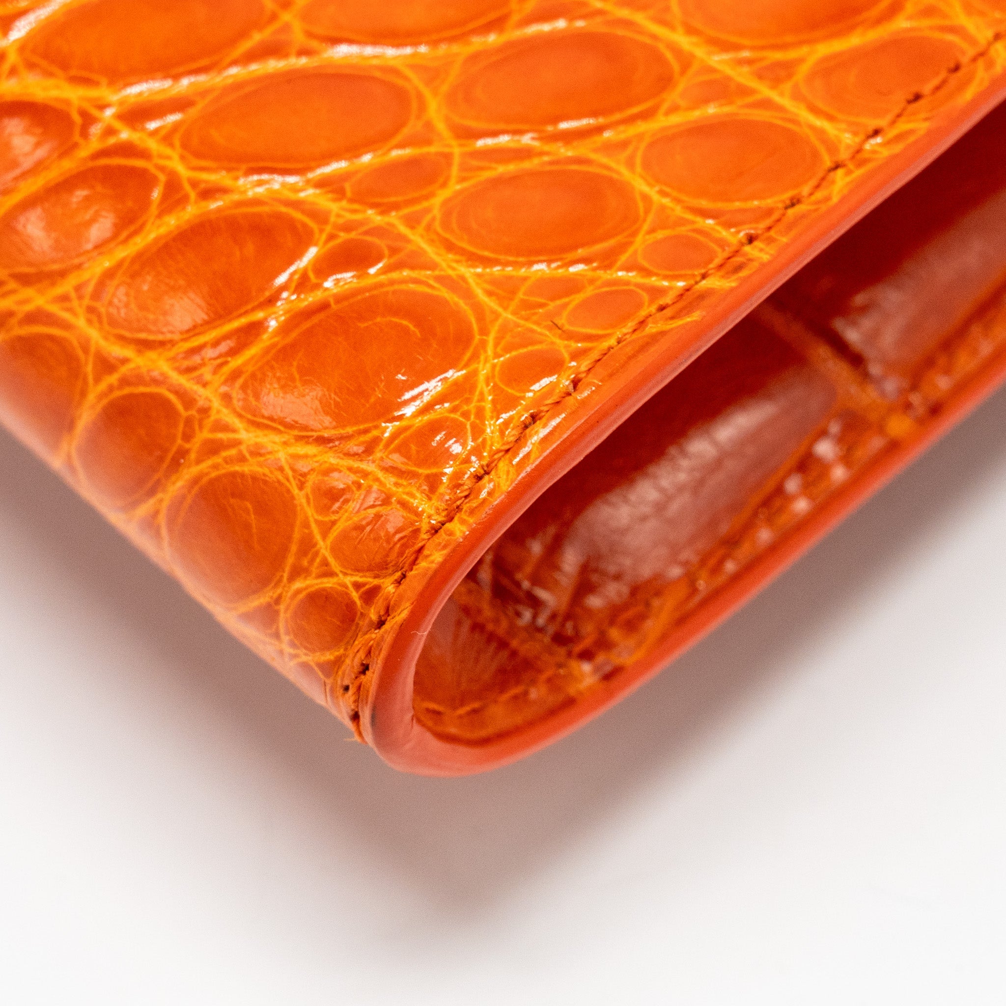DELVAUX BRILLIANT POCHETTE ALLIGATOR PAPRIKA LGHW