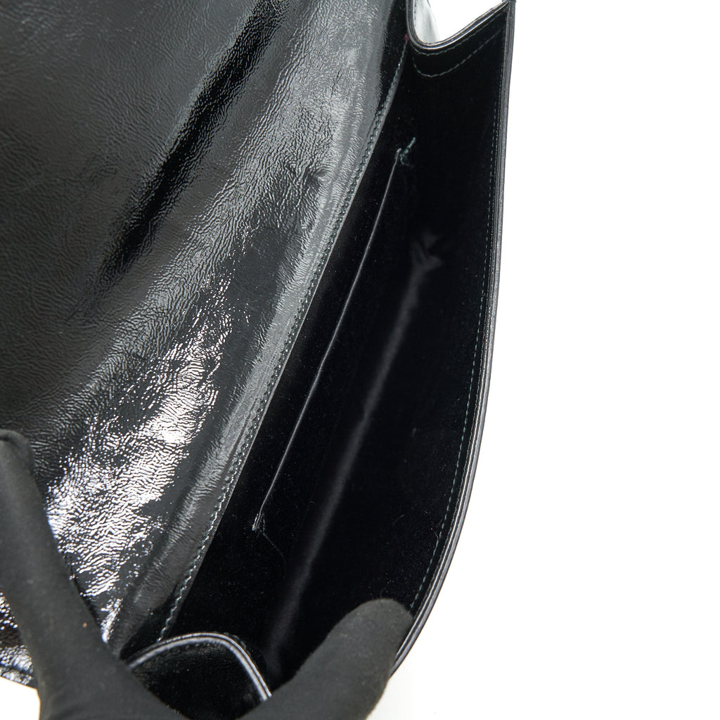 YSL PATENT LEATHER CLUTCH BLACK