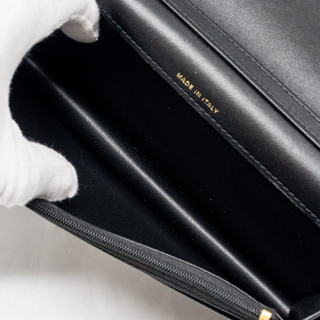 CHANEL 23A CLUTCH WITH CHAIN LAMBSKIN BLACK GHW (MICROCHIP)