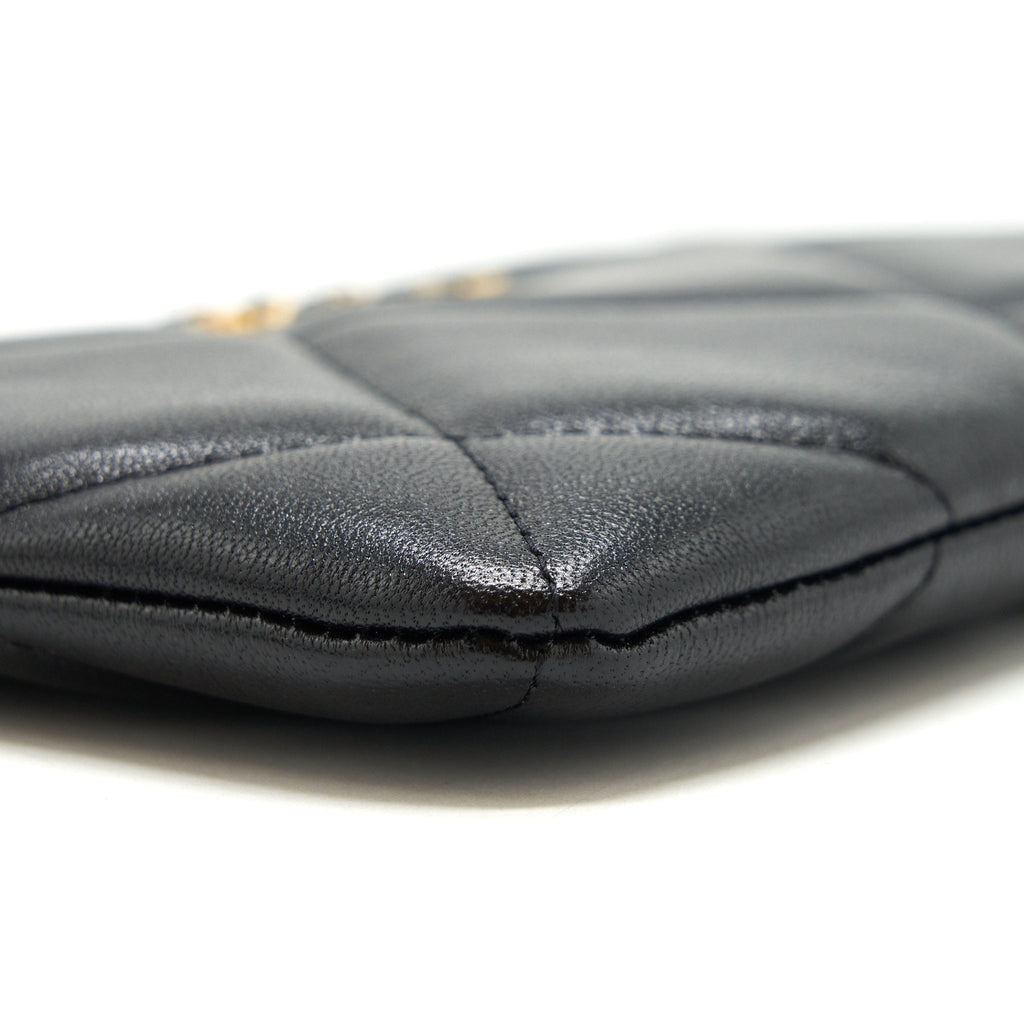 CHANEL 19 SMALL POUCH GOATSKIN BLACK GHW