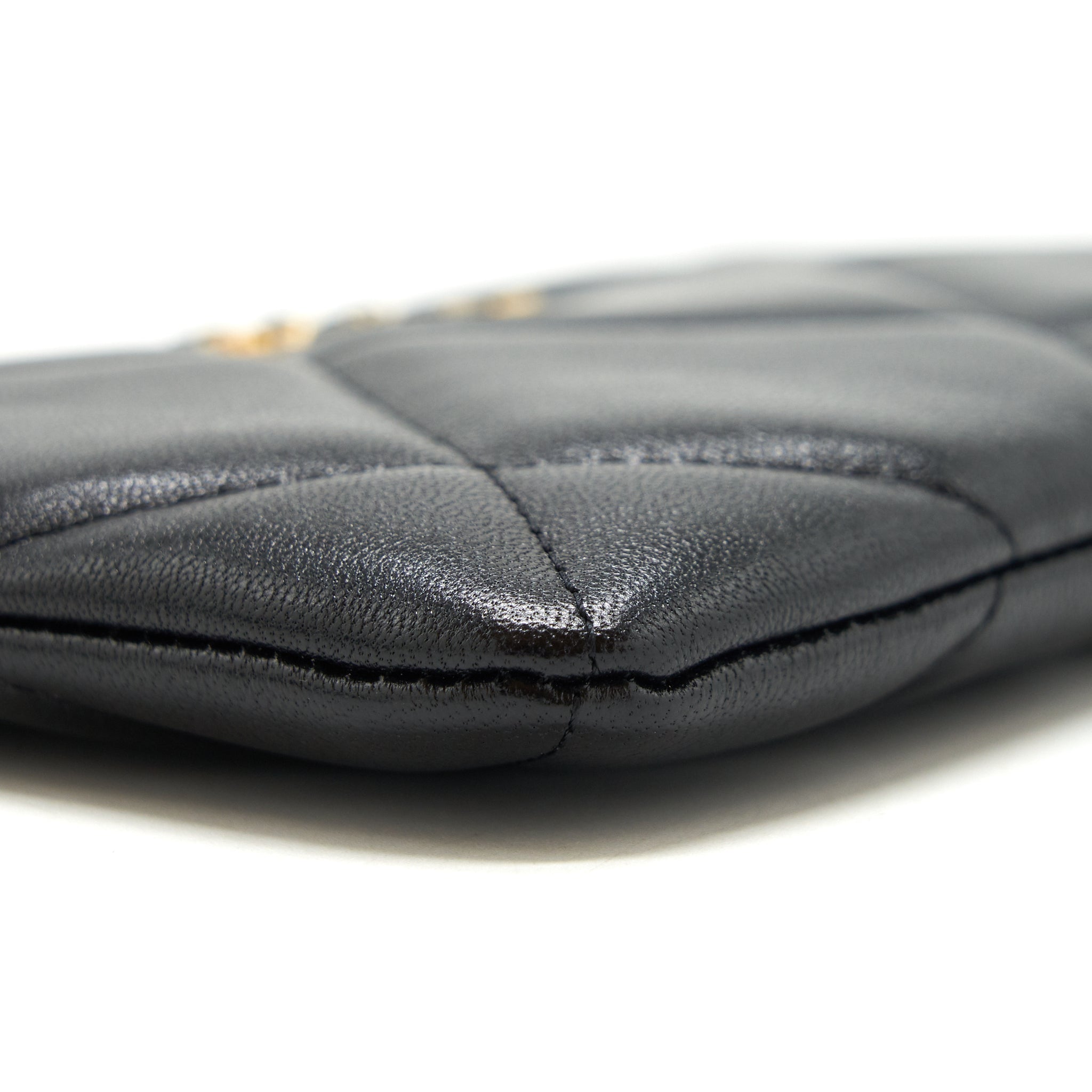 CHANEL 19 SMALL POUCH GOATSKIN BLACK GHW