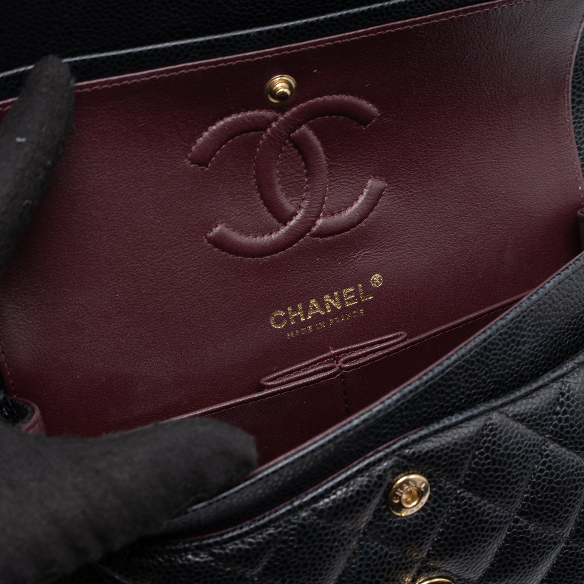 CHANEL SMALL CLASSIC DOUBLE FLAP BAG CAVIAR BLACK GHW (MICROCHIP)