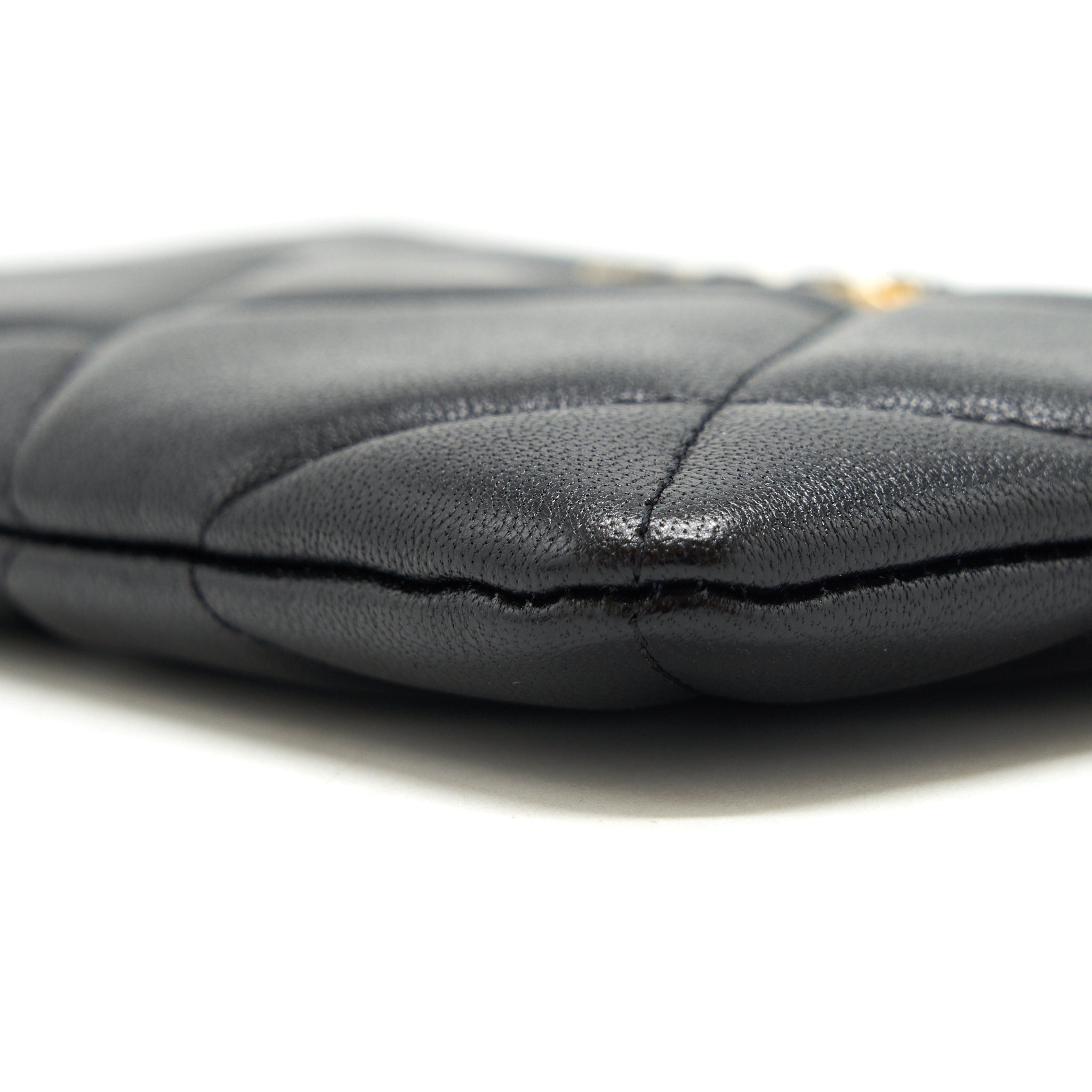 CHANEL 19 SMALL POUCH GOATSKIN BLACK GHW