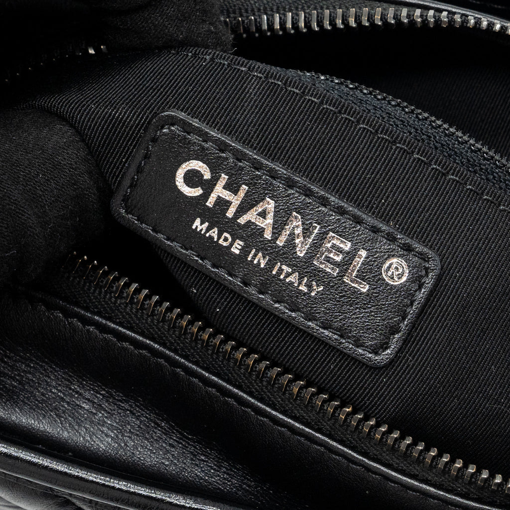 CHANEL SMALL GABRIELLE HOBO BAG CHEVRON AGED CALFSKIN SO BLACK