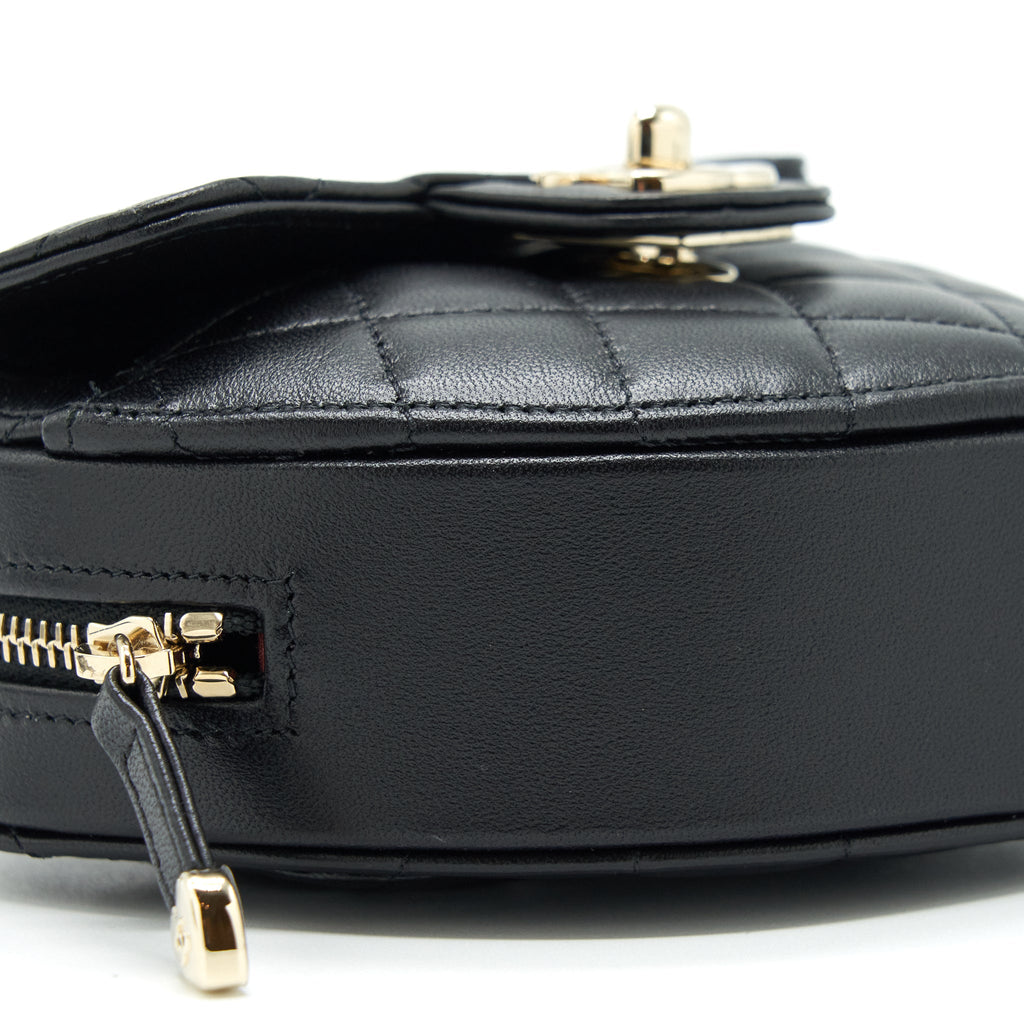 CHANEL 22S SMALL HEART BAG LAMBSKIN BLACK LGHW
