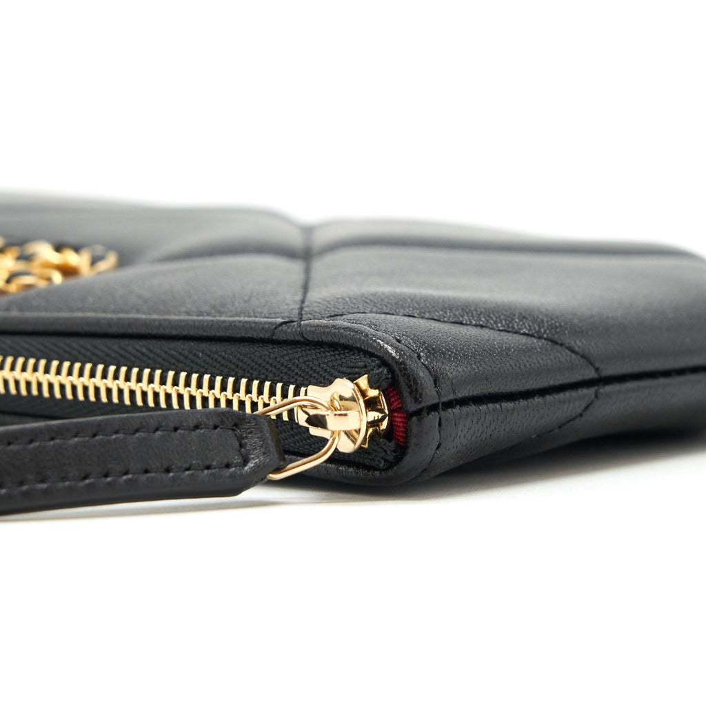 CHANEL 19 SMALL POUCH GOATSKIN BLACK GHW