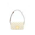 CELINE TRIOMPHE SHOULDER BAG IN TRIOMPHE CANVAS AND CALFSKIN WHITE