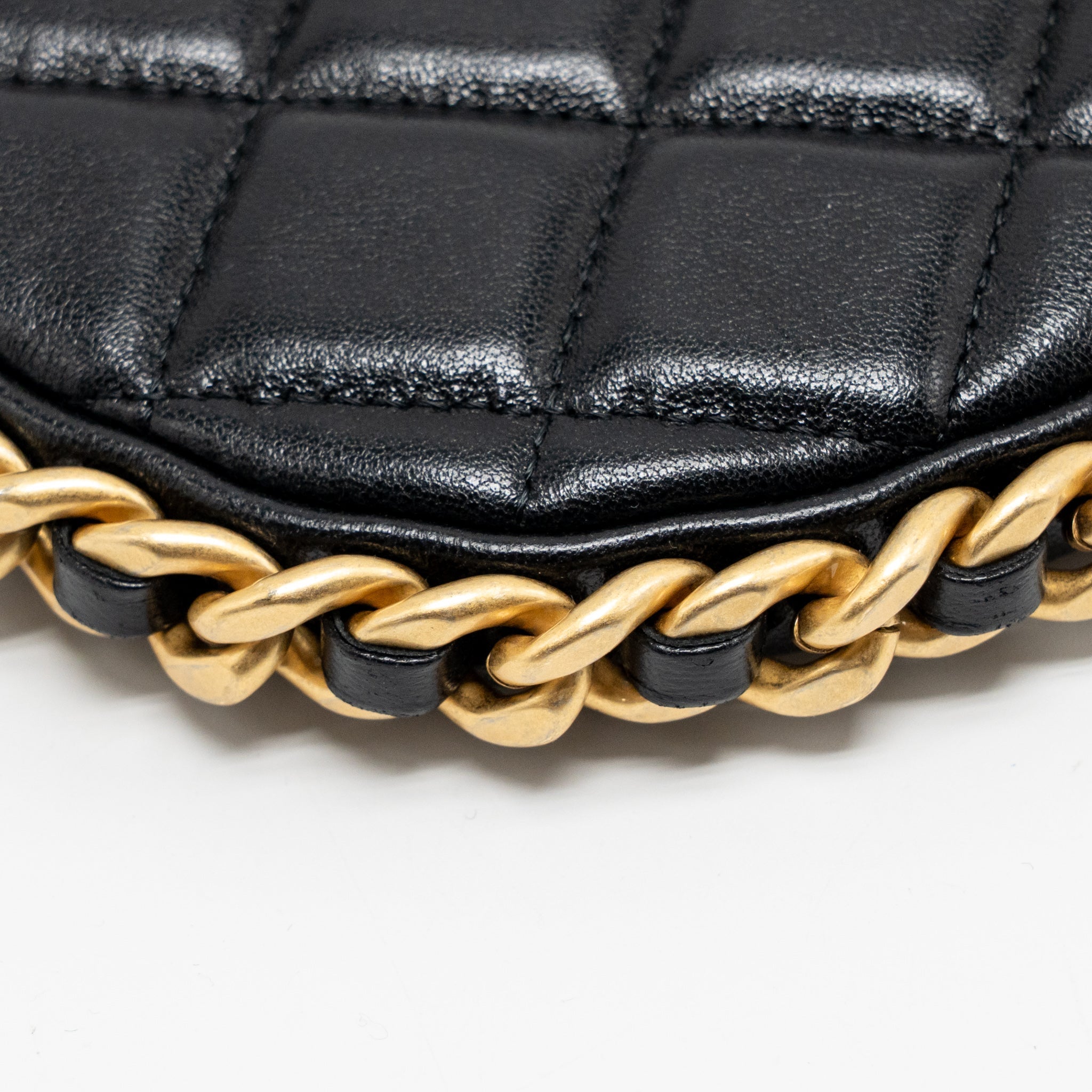 CHANEL 23B ROUND HOBO SHOULDER BAG LAMBSKIN BLACK GHW (MICROCHIP)