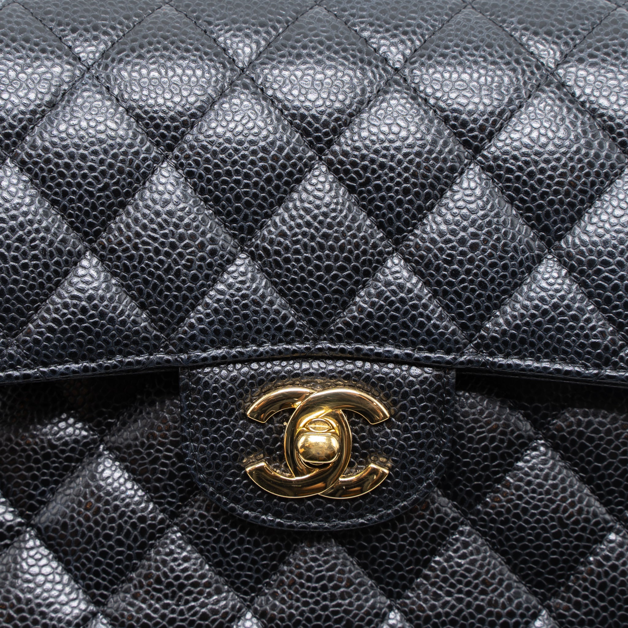 CHANEL SMALL CLASSIC DOUBLE FLAP BAG CAVIAR BLACK GHW (MICROCHIP)