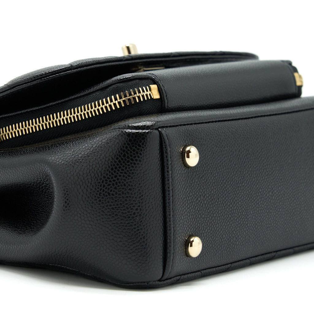CHANEL SMALL BUSINESS AFFINITY CAVIAR BLACK LGHW