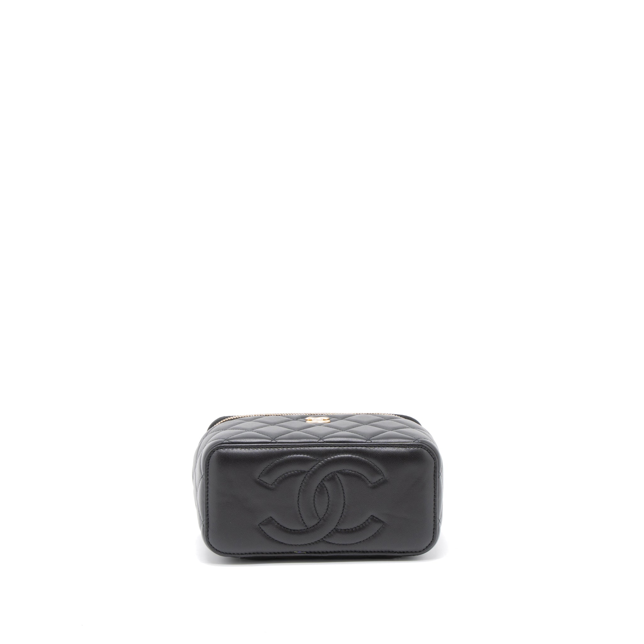 CHANEL 23C PEARL CRUSH LONG VANITY LAMBSKIN BLACK BRUSHED GHW (MICROCHIP)