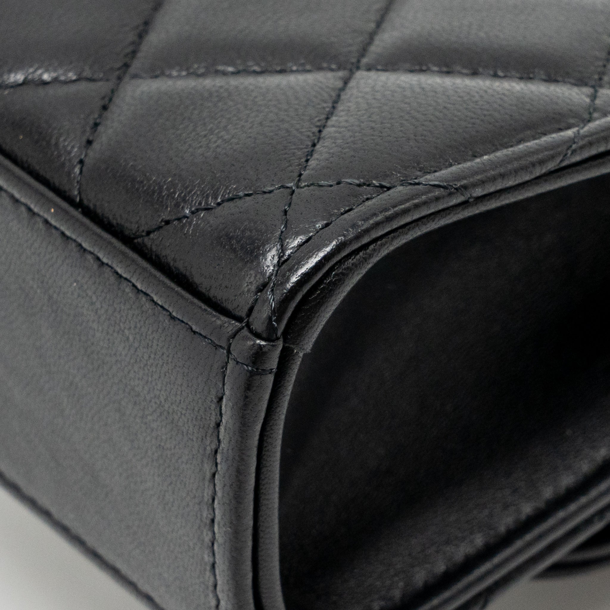 CHANEL MINI TRENDY CC CLUTCH WITH CHAIN LAMBSKIN BLACK LGHW