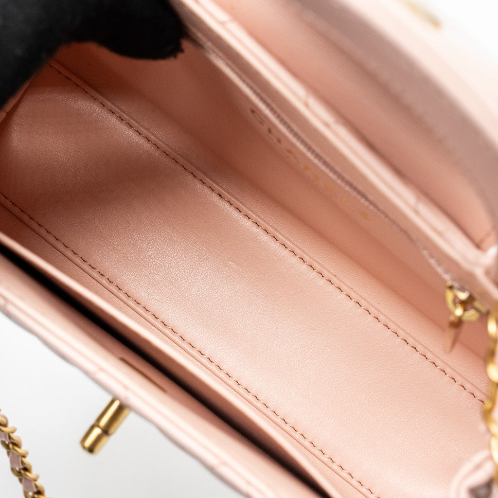 CHANEL 23K MINI SHOPPING TOTE CALFSKIN LIGHT PINK GHW(MICROCHIP)