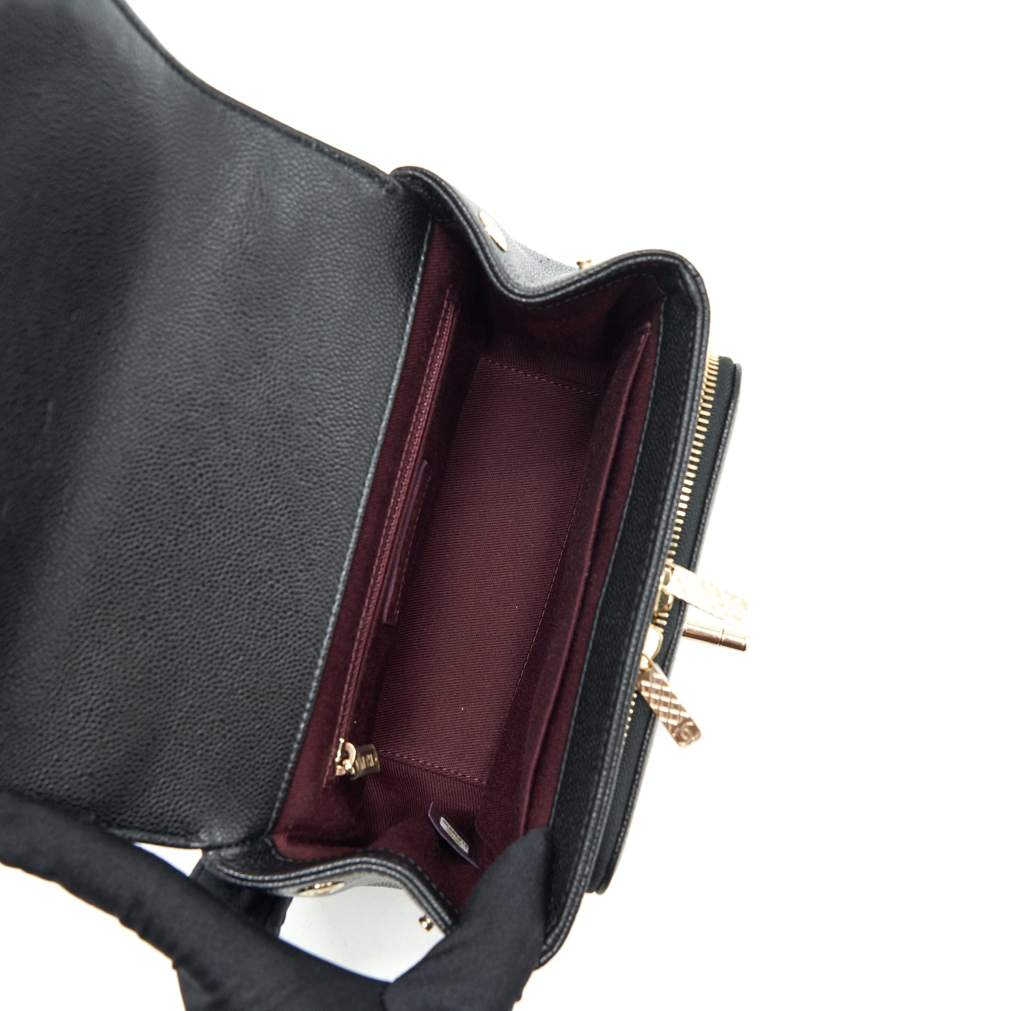 CHANEL SMALL BUSINESS AFFINITY CAVIAR BLACK LGHW