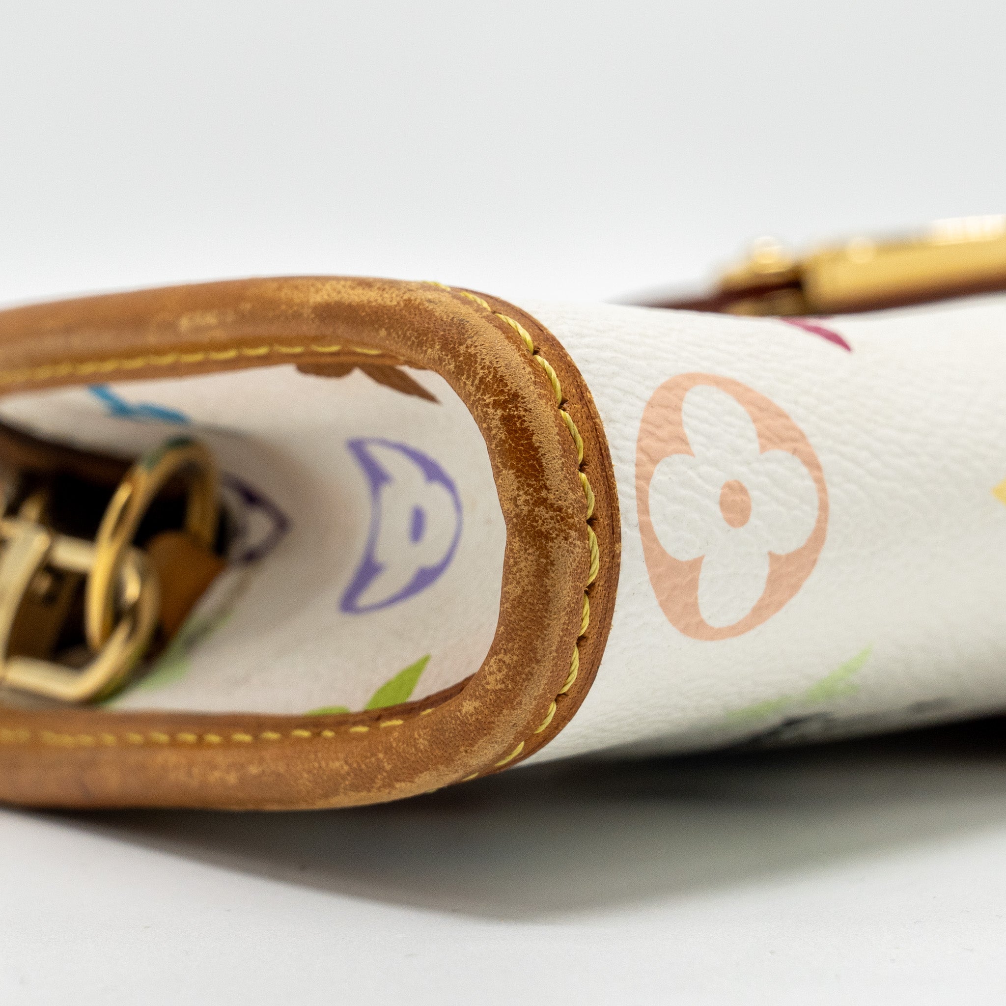 LOUIS VUITTON VINTAGE SHIRLEY CLUTCH MULTICOLOUR MONOGRAM CANVAS WHITE GHW