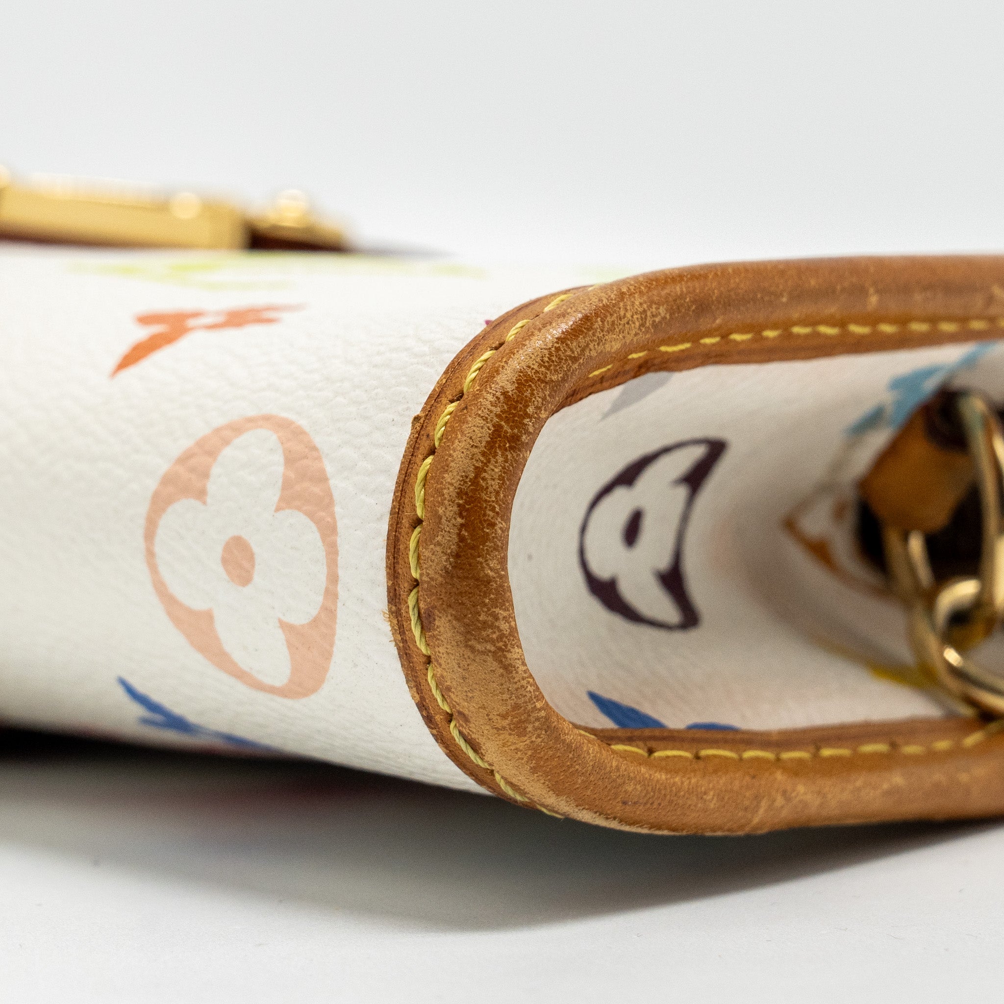 LOUIS VUITTON VINTAGE SHIRLEY CLUTCH MULTICOLOUR MONOGRAM CANVAS WHITE GHW