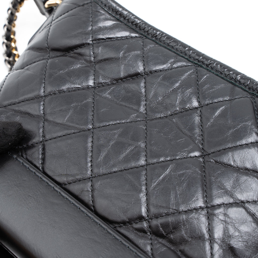 CHANEL SMALL GABRIELLE HOBO BAG AGED CALFSKIN BLACK MULTICOLOUR HARDWARE