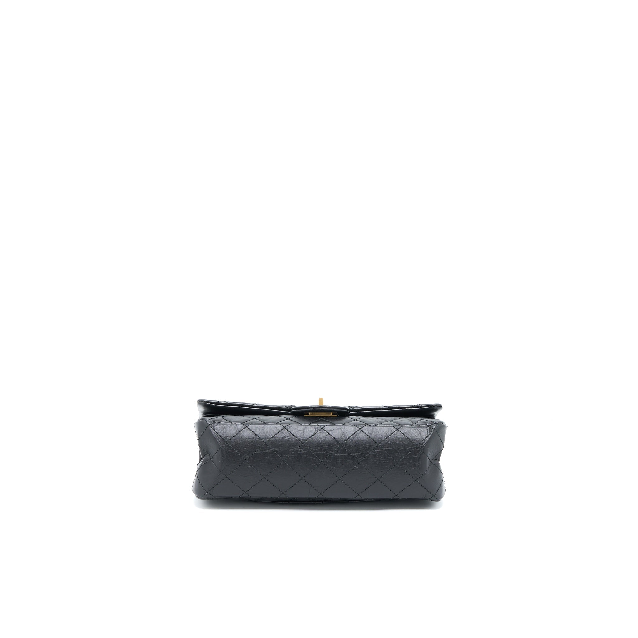 CHANEL SMALL 2.55 225 REISSUE FLAP BAG AGED CALFSKIN BLACK BRUSHED GHW