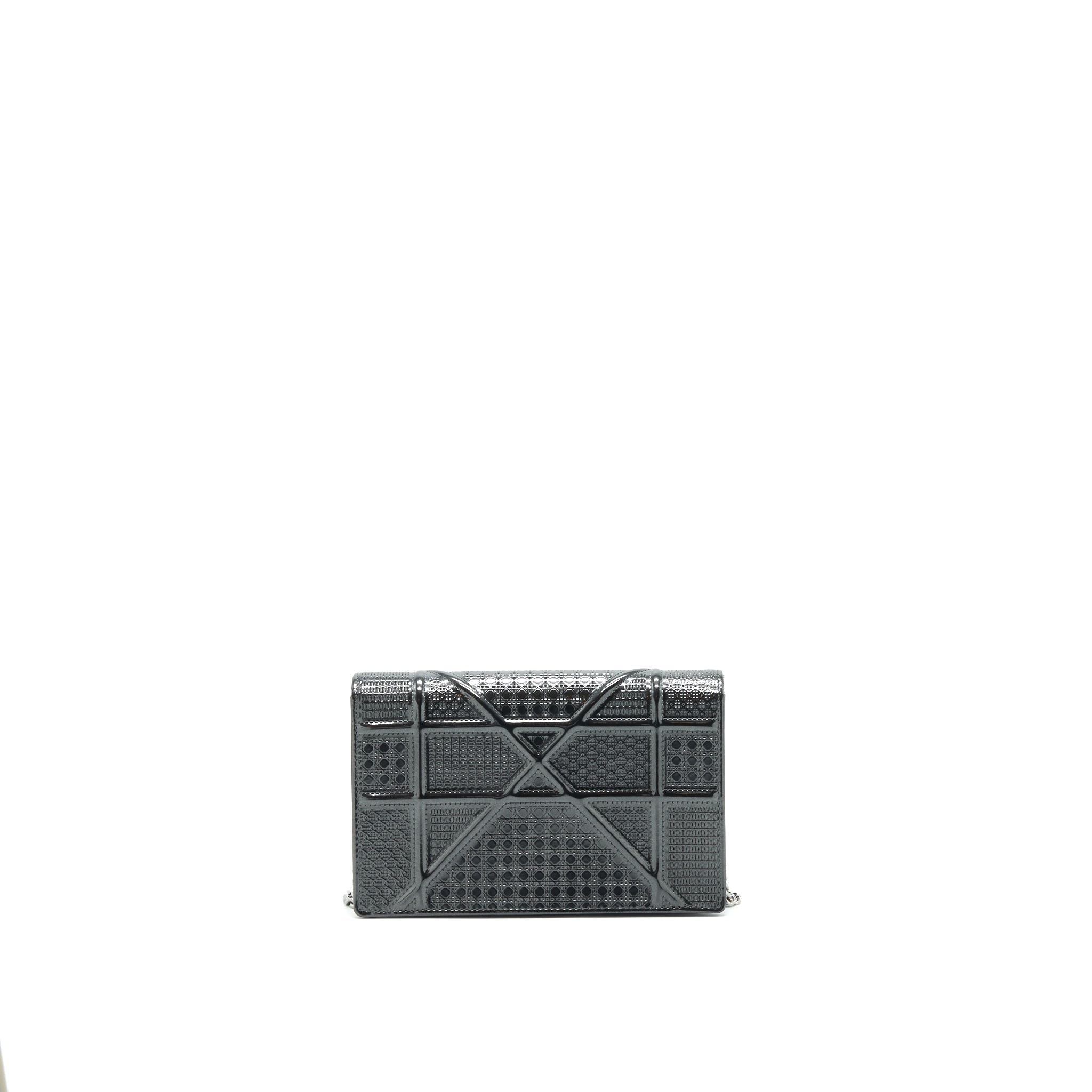 DIOR DIORAMA WALLET ON CHAIN METALLIC BLACK SHW