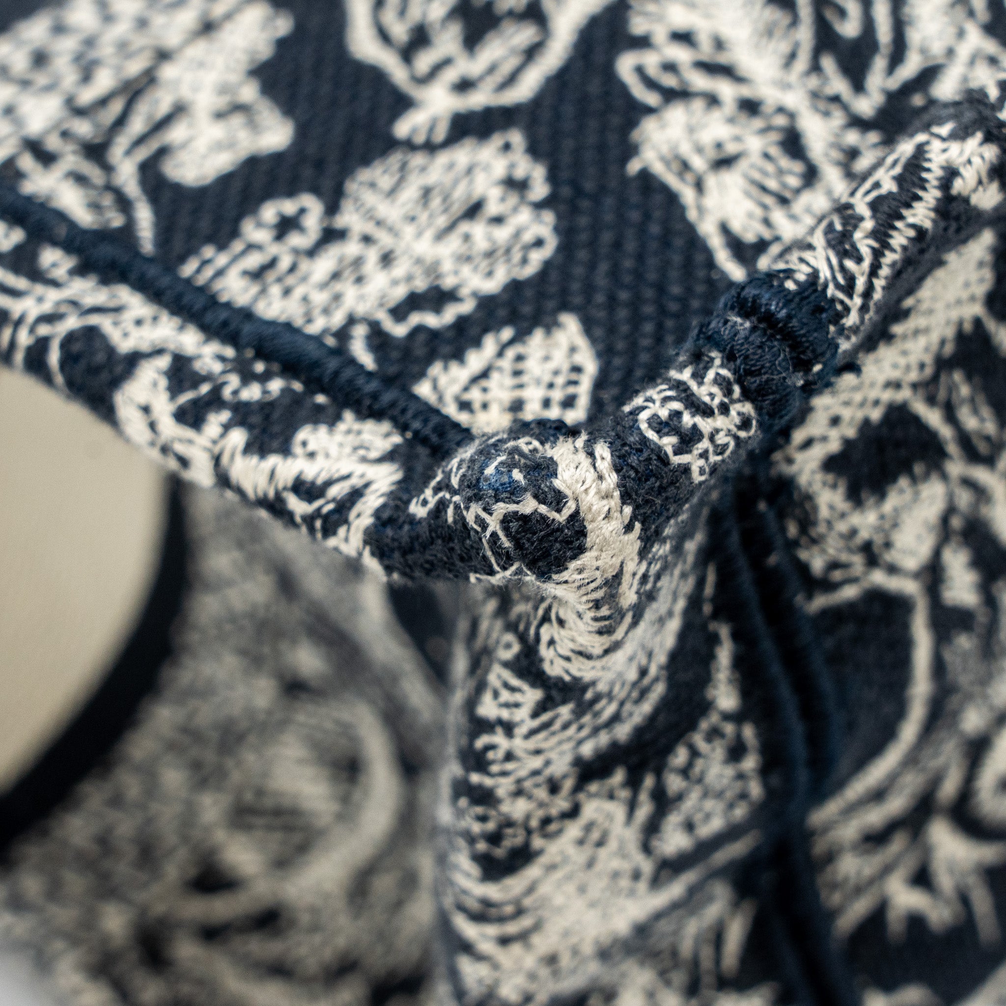DIOR SMALL BOOK TOTE BLUE/WHITE TOILE DE JOUY REVERSE EMBROIDERY