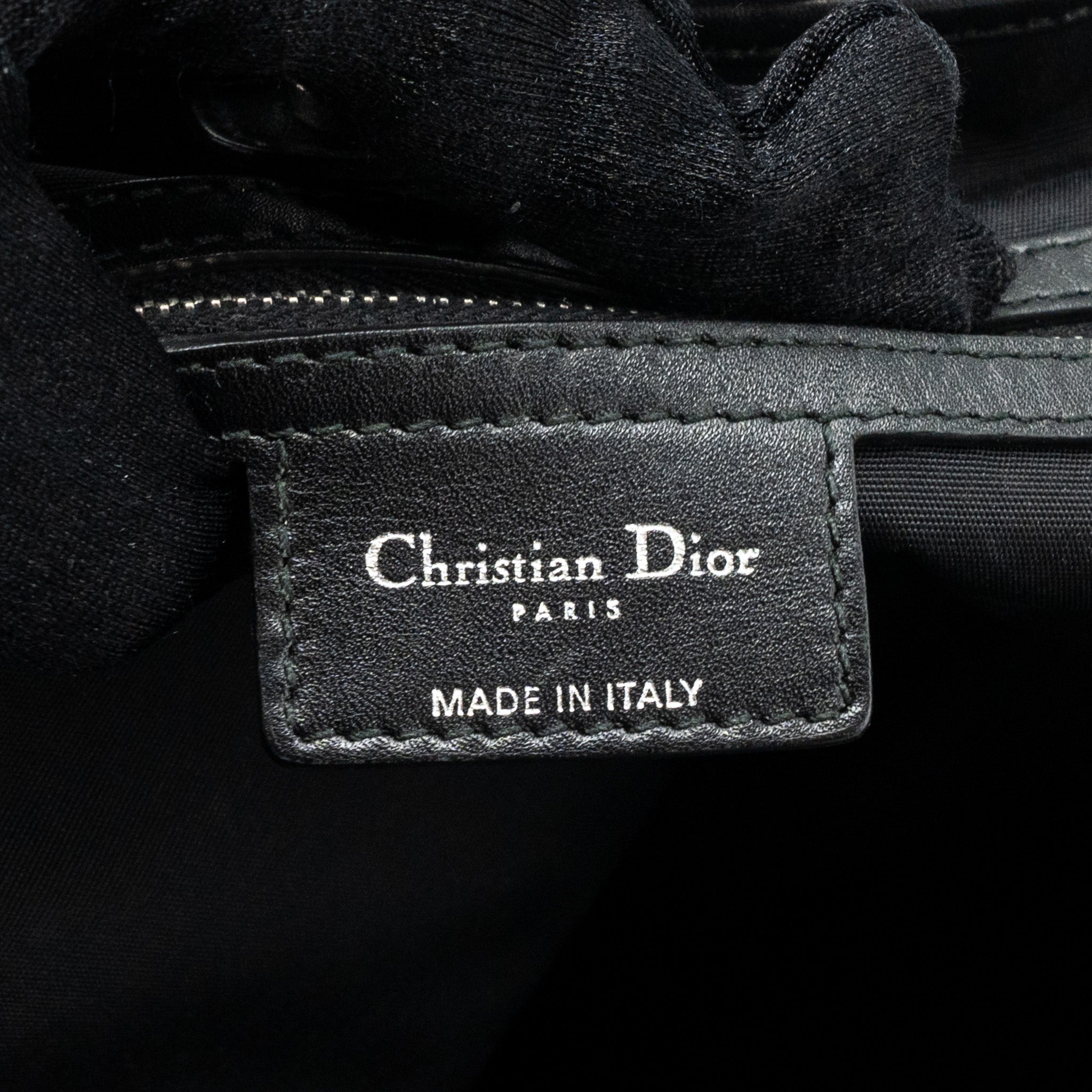 DIOR SHOPPING TOTE BAG FABRIC/LEATHER BLACK SHW