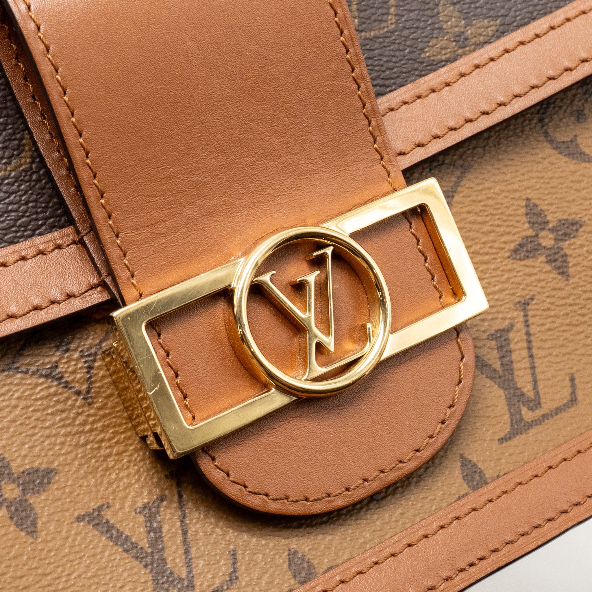 LOUIS VUITTON DAUPHINE MM MONOGRAM / MONOGRAM REVERSE CANVAS GHW