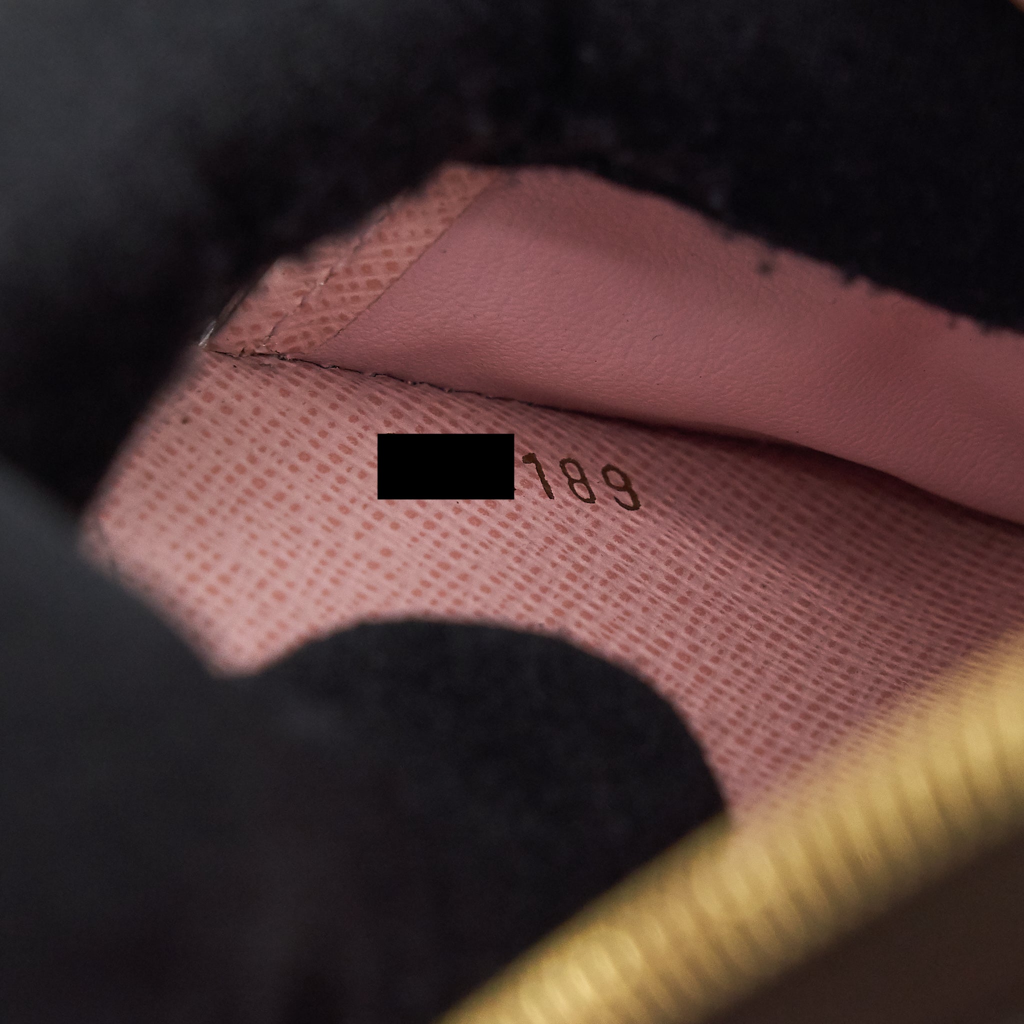 LOUIS VUITTON ZIPPY WALLET DAMIER EBENE CANVAS / ROSE BALLERINE